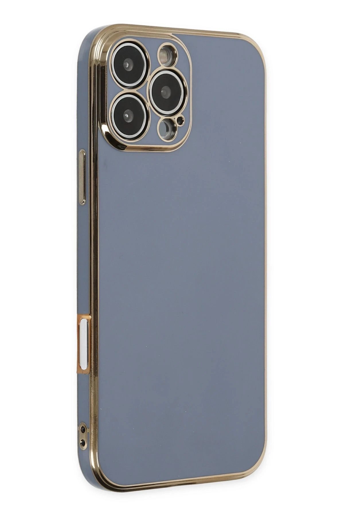 iPhone 16 Pro Kılıf Volet Silikon - Mavi-(5796)