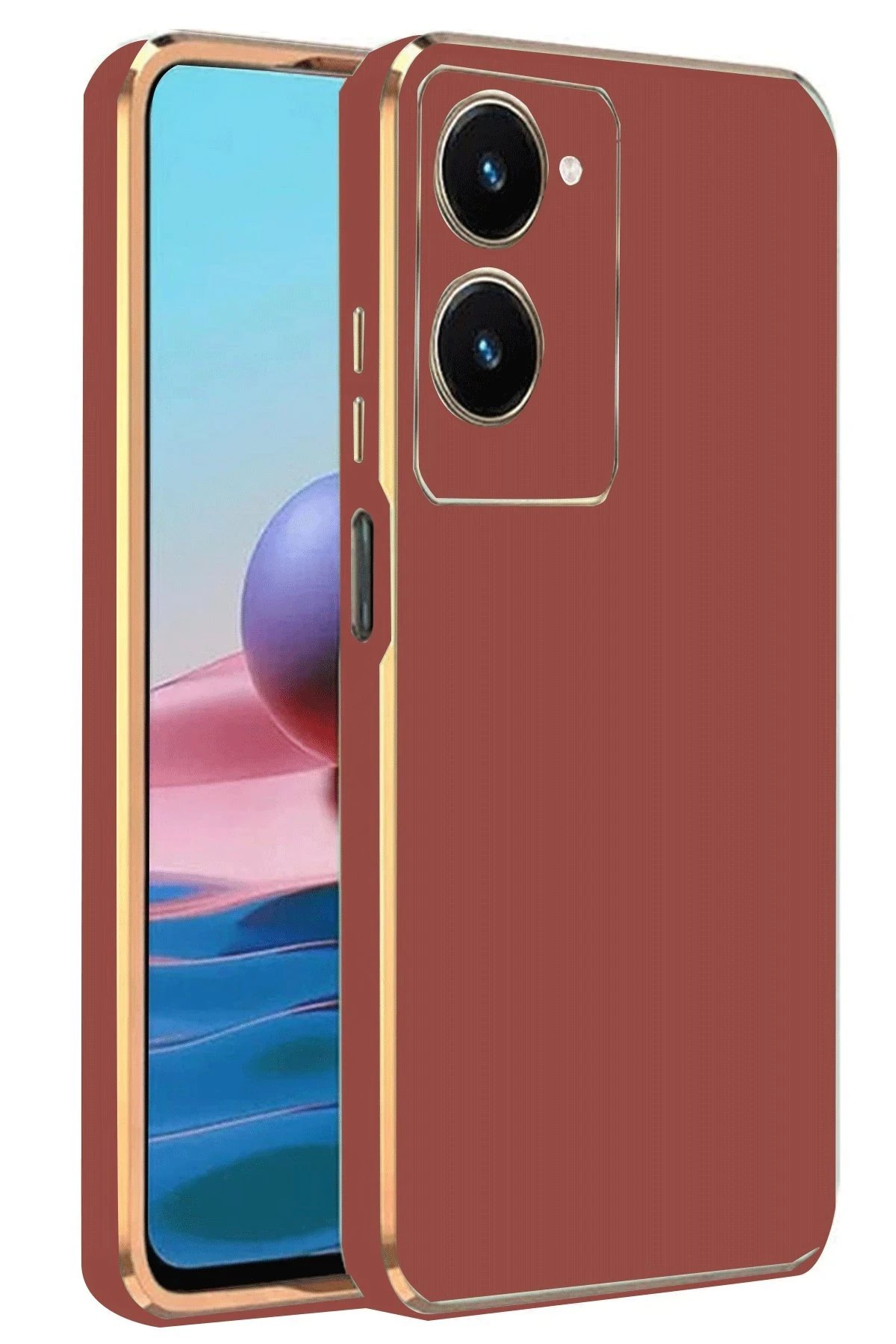 Vivo Y18 Kılıf Volet Silikon - Kırmızı-(5796)