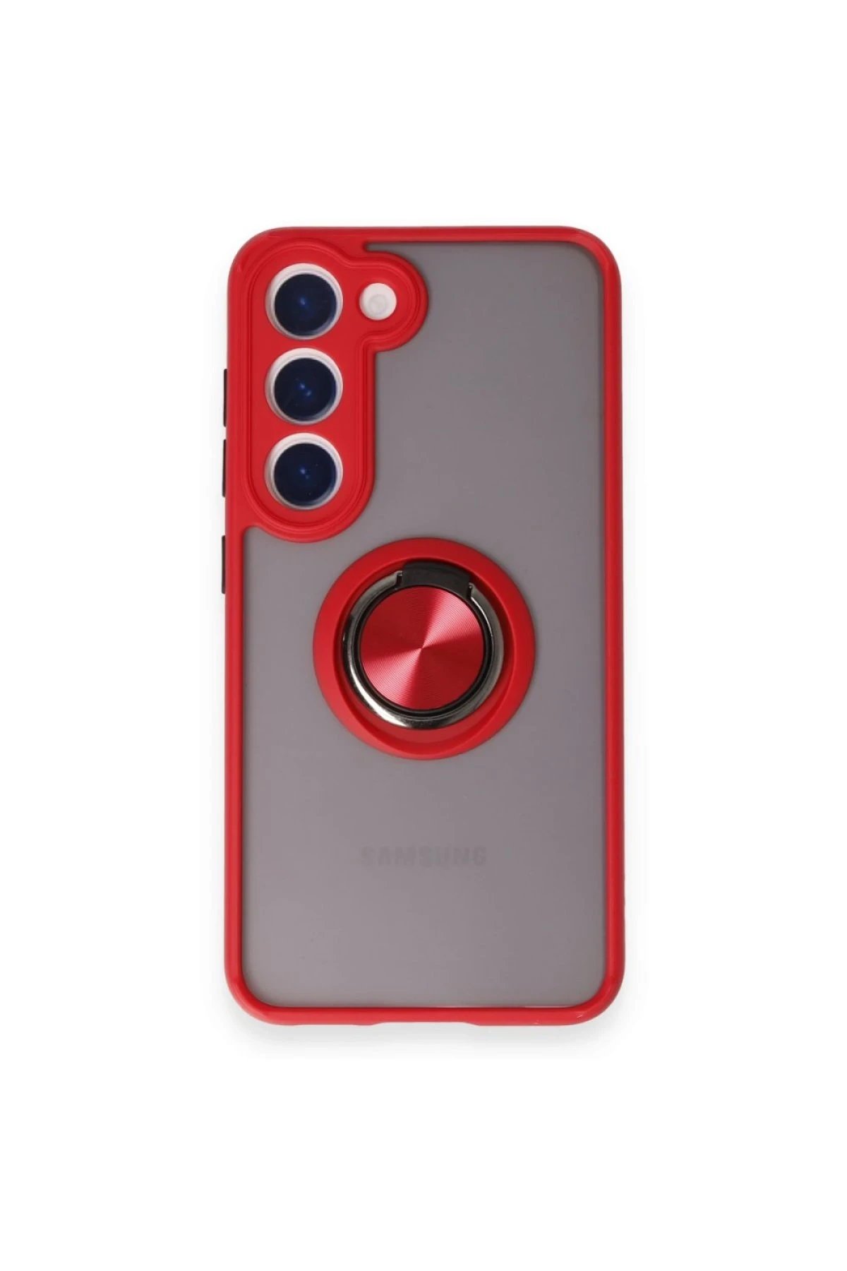 Samsung Galaxy S24 FE Kılıf Montreal Yüzüklü Silikon Kapak - Kırmızı-(5796)