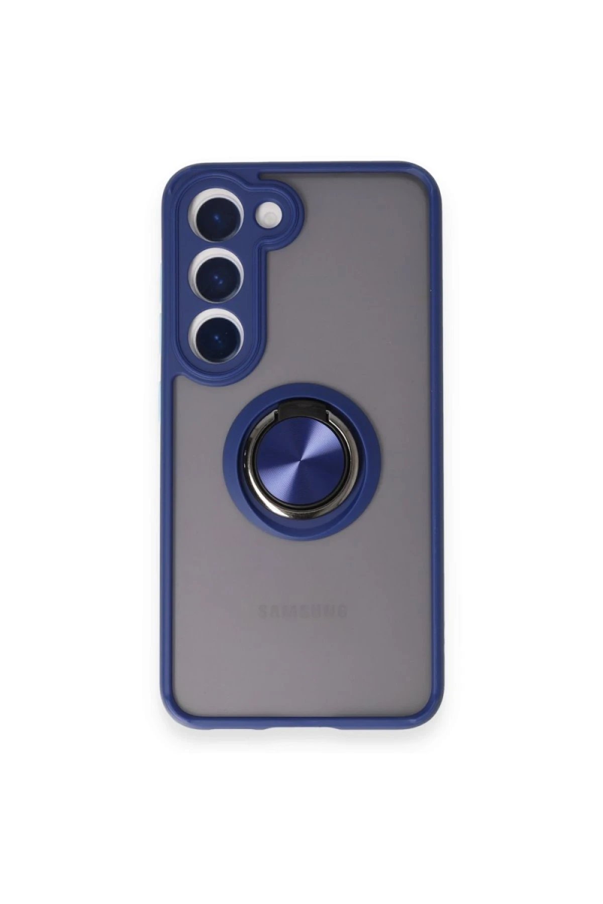 Samsung Galaxy S24 FE Kılıf Montreal Yüzüklü Silikon Kapak - Lacivert-(5796)