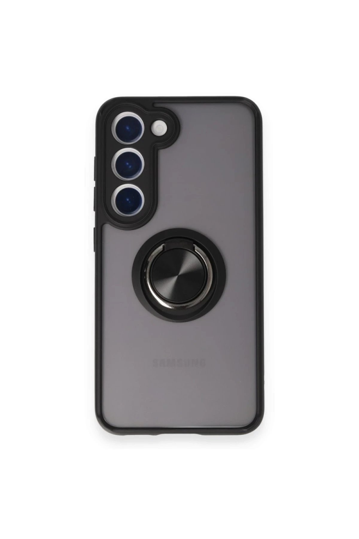 Samsung Galaxy M15 Kılıf Montreal Yüzüklü Silikon Kapak - Siyah-(5796)