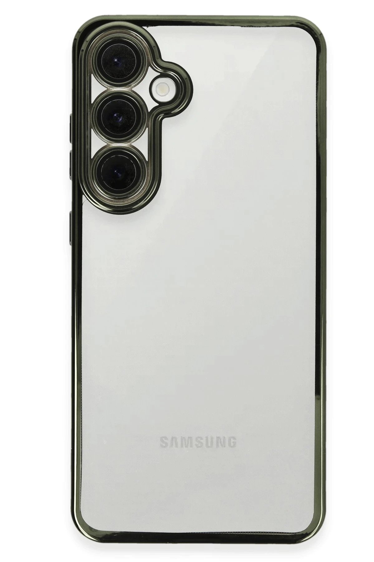 Samsung Galaxy S24 FE Kılıf Lensli Silikon - Yeşil-(5796)