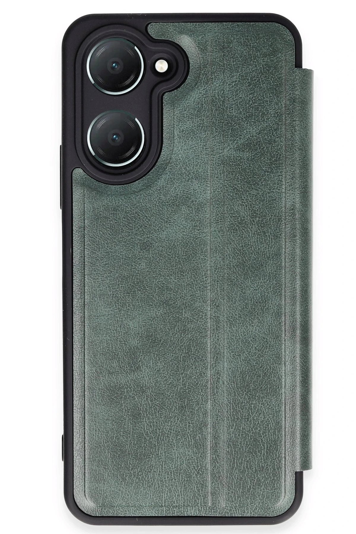 Vivo Y18 Kılıf Flip Cover - Koyu Yeşil-(5796)