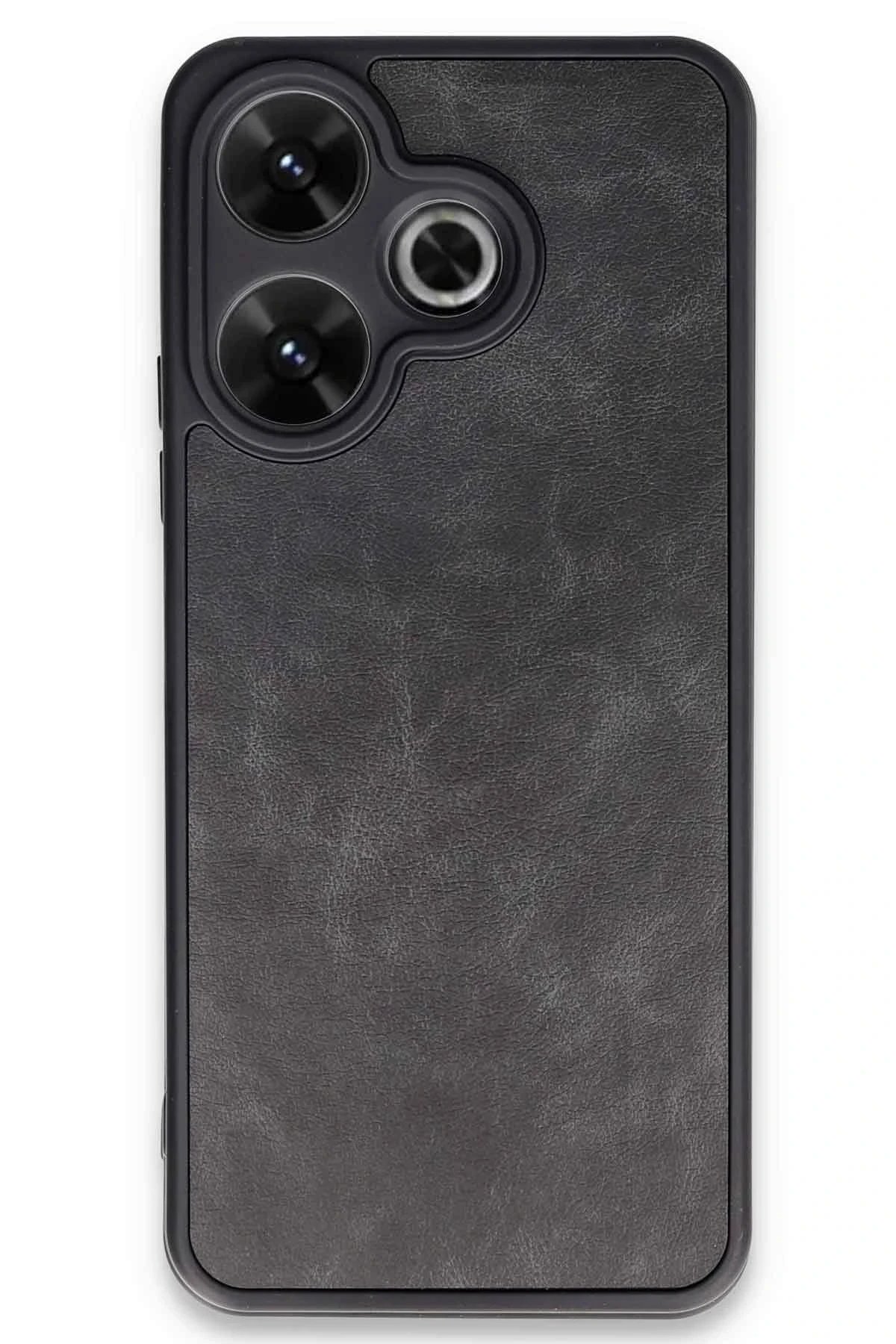 Xiaomi Redmi 13 4G Kılıf Aras Deri Kapak - Siyah-(5796)