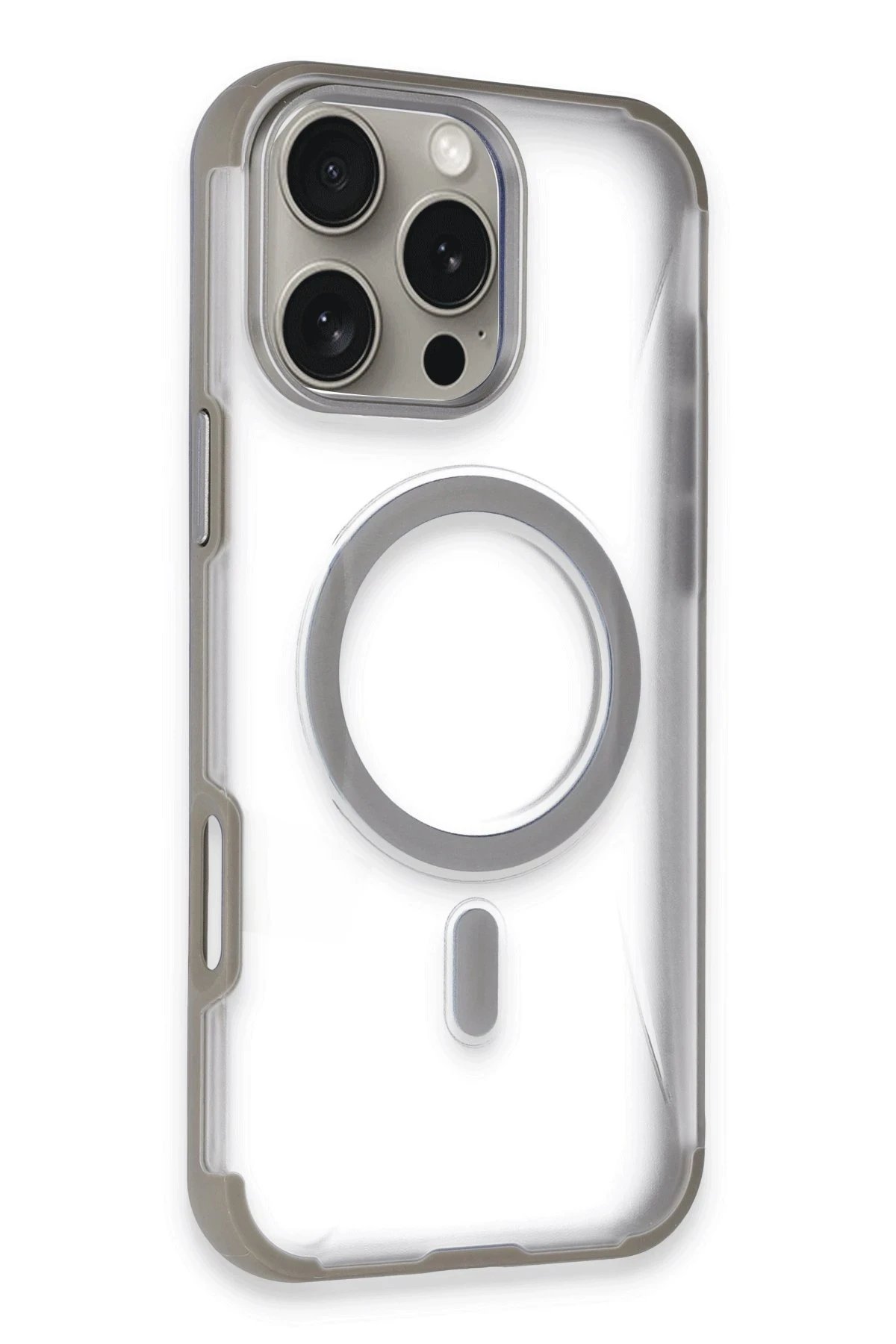 iPhone 14 Pro Max Hilton Magsafe Kapak - Titan Gri-(5796)