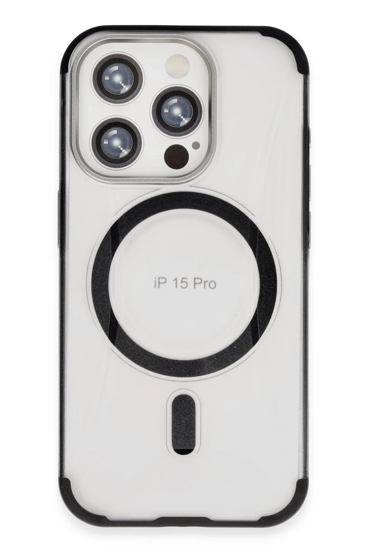 iPhone 15 Pro Hilton Magsafe Kapak - Siyah-(5796)