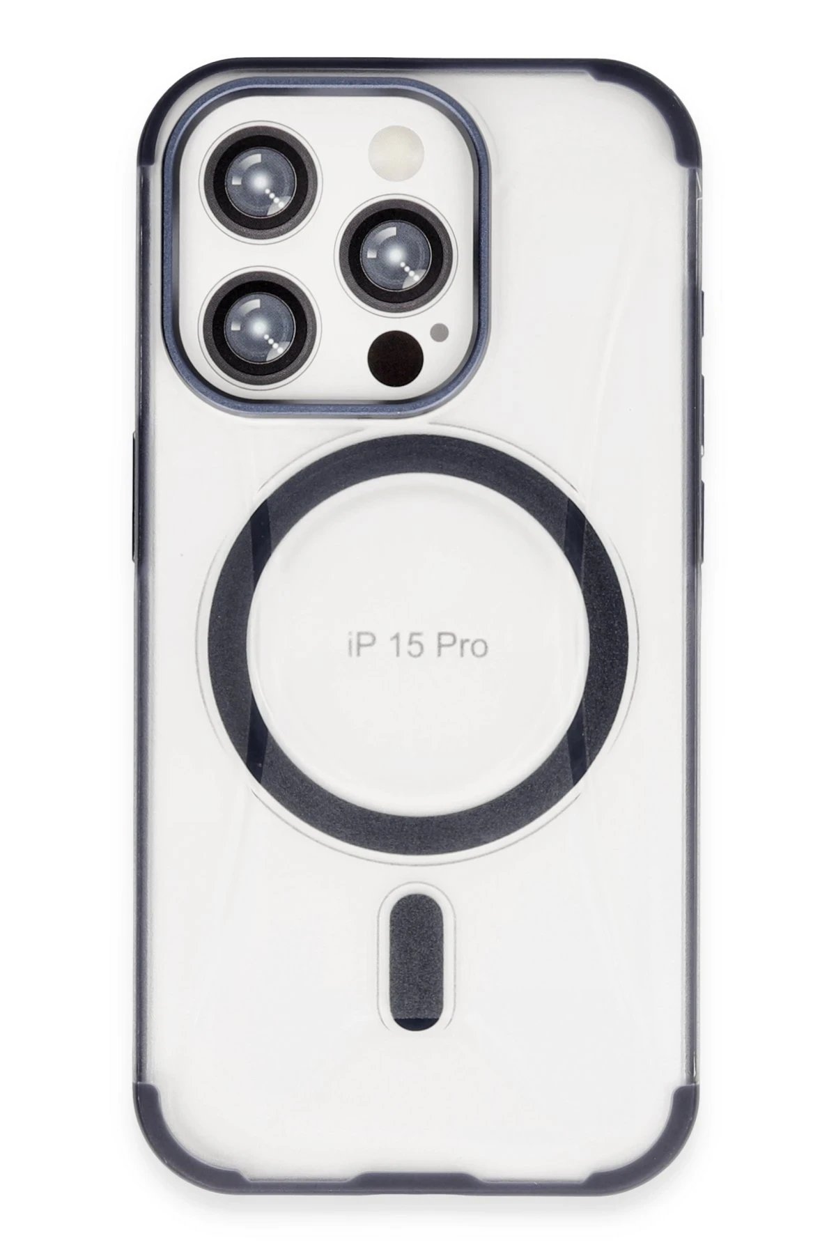iPhone 15 Pro Hilton Magsafe Kapak - Lacivert-(5796)