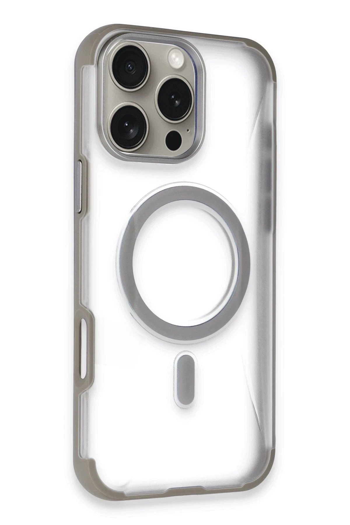 iPhone 16 Pro Max Hilton Magsafe Kapak - Titan Gri-(5796)