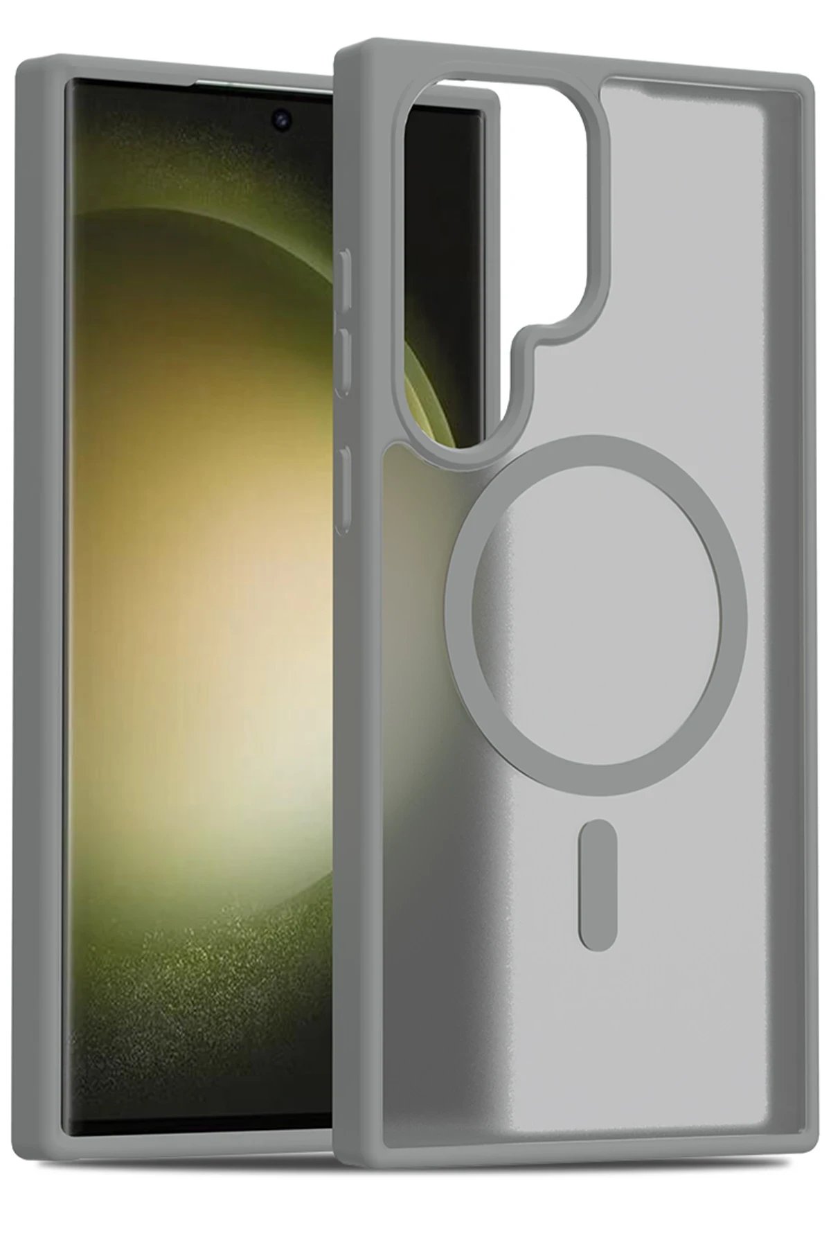 Samsung Galaxy S23 Ultra Jota Magsafe Kapak - Titan Gri-(5796)