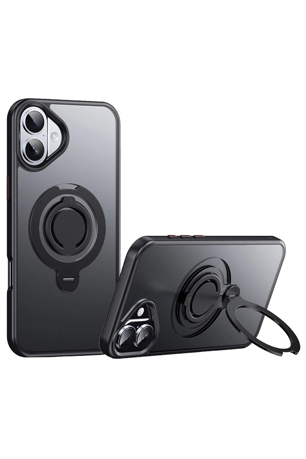 iPhone 16 Plus Avatar 360 Dönen Magsafe Kapak - Siyah-(5796)