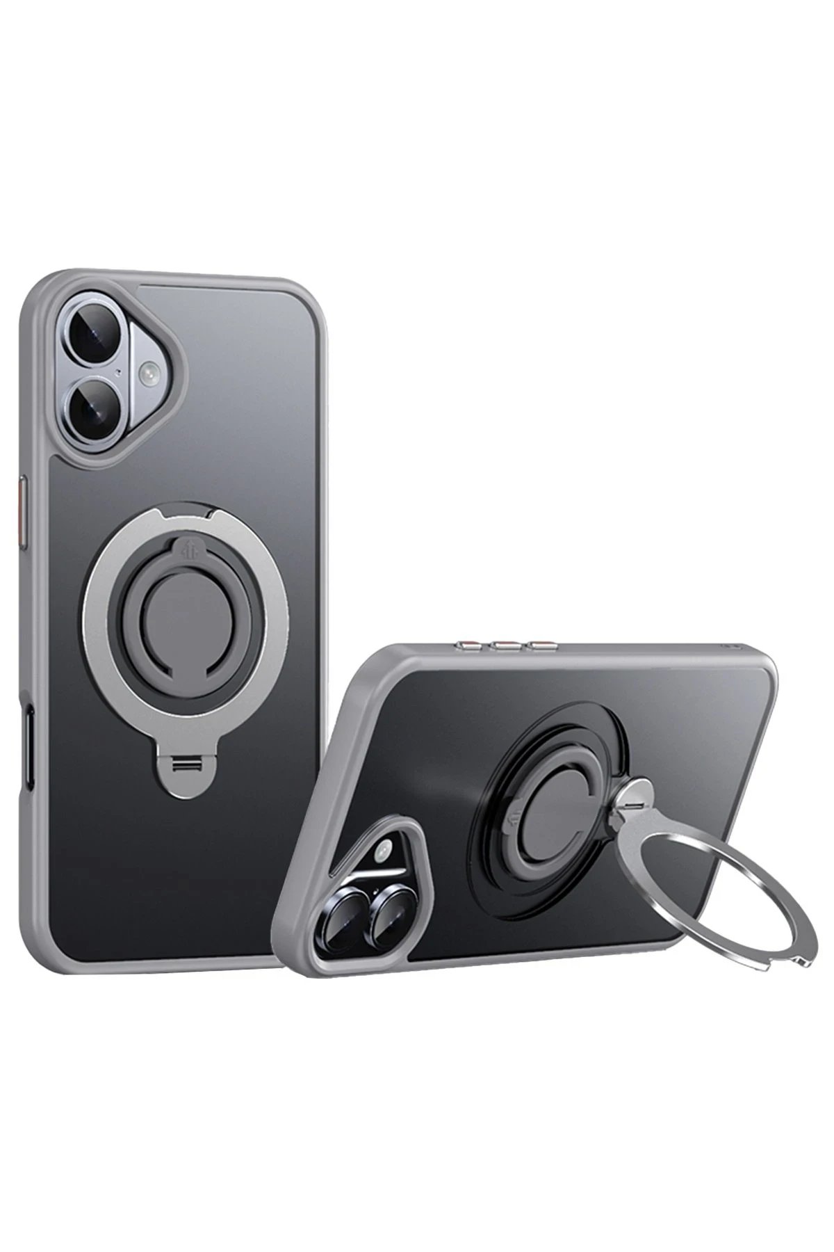 iPhone 16 Plus Avatar 360 Dönen Magsafe Kapak - Titan Gri-(5796)