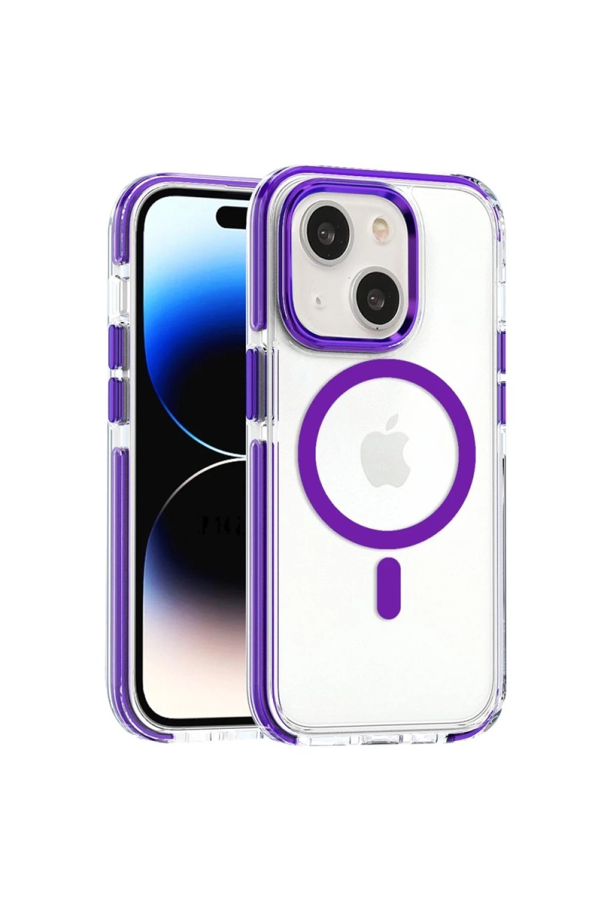 iPhone 14 Bella Magsafe Kapak - Derin Mor-(5796)