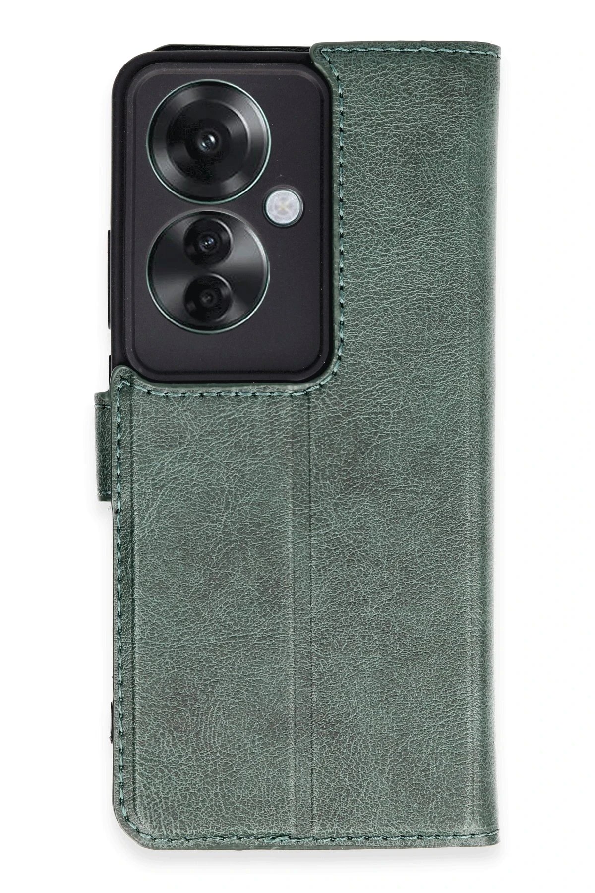 Oppo Reno 11F Kılıf Trend S Plus Kapaklı Kılıf - Yeşil-(5796)