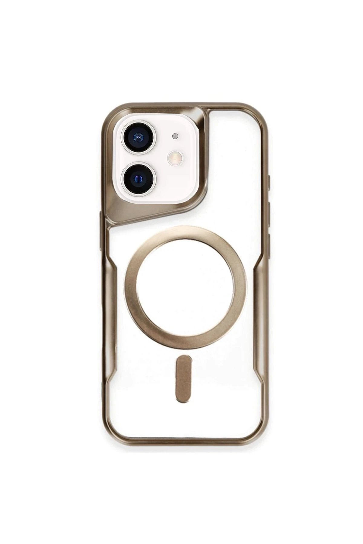 iPhone 11 Kılıf Boyi Magsafe Silikon Kapak - Çöl Titanyum-(5796)