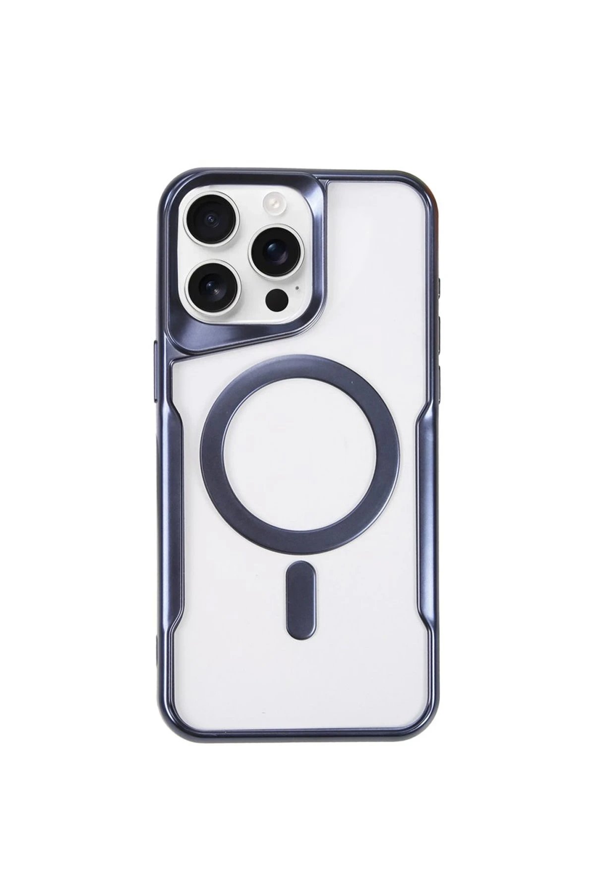 iPhone 11 Pro Max Kılıf Boyi Magsafe Silikon Kapak - Lacivert-(5796)