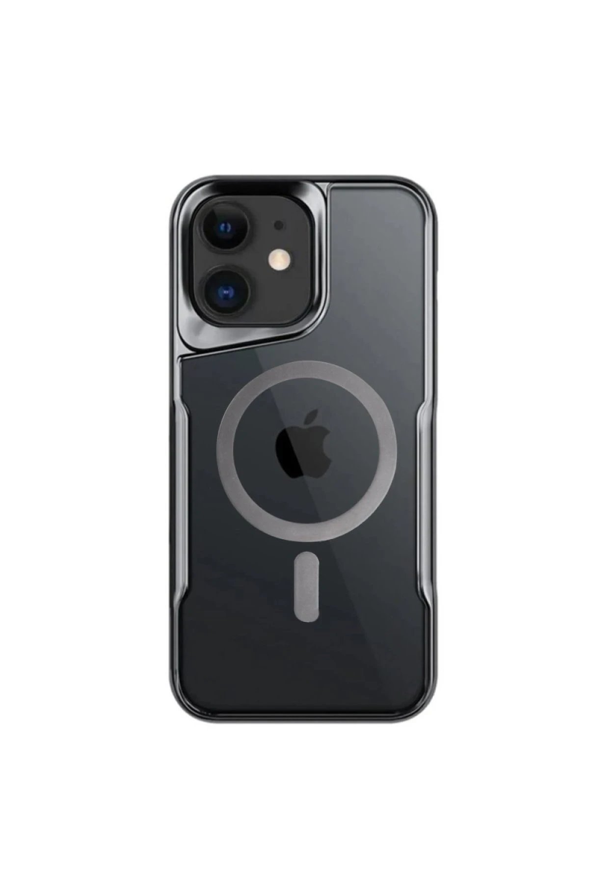 iPhone 12 Kılıf Boyi Magsafe Silikon Kapak - Titan Gri-(5796)