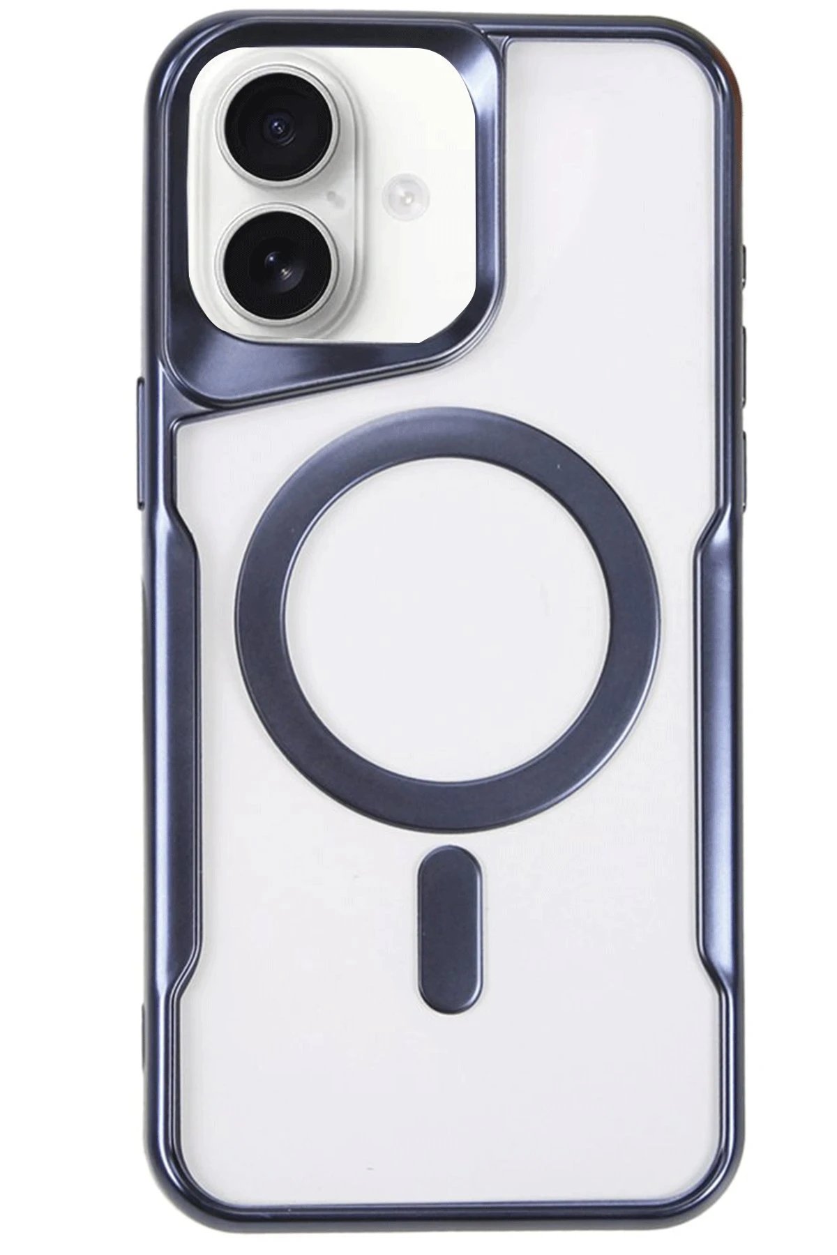 iPhone 16 Kılıf Boyi Magsafe Silikon Kapak - Lacivert-(5796)