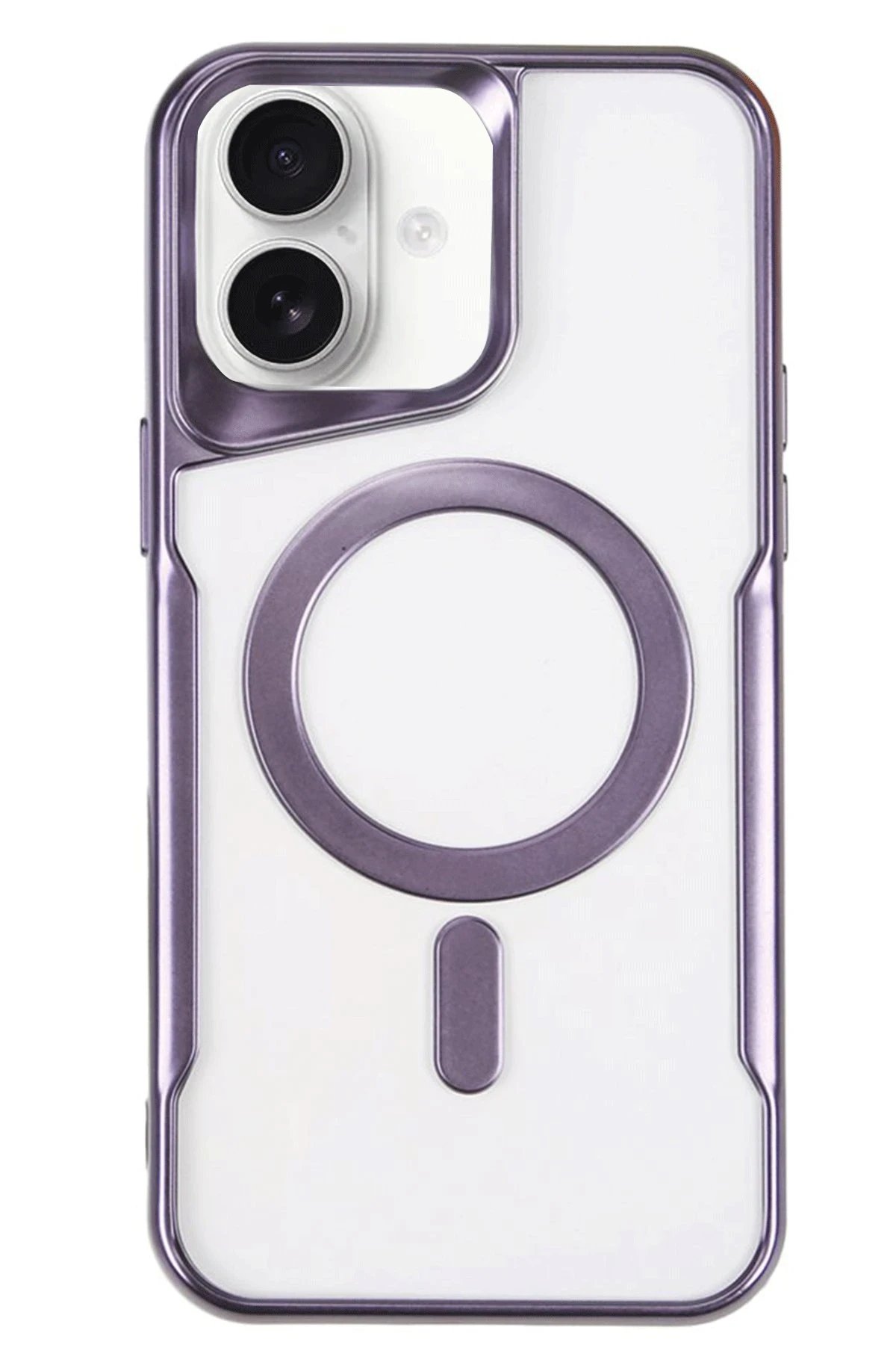 iPhone 16 Kılıf Boyi Magsafe Silikon Kapak - Derin Mor-(5796)