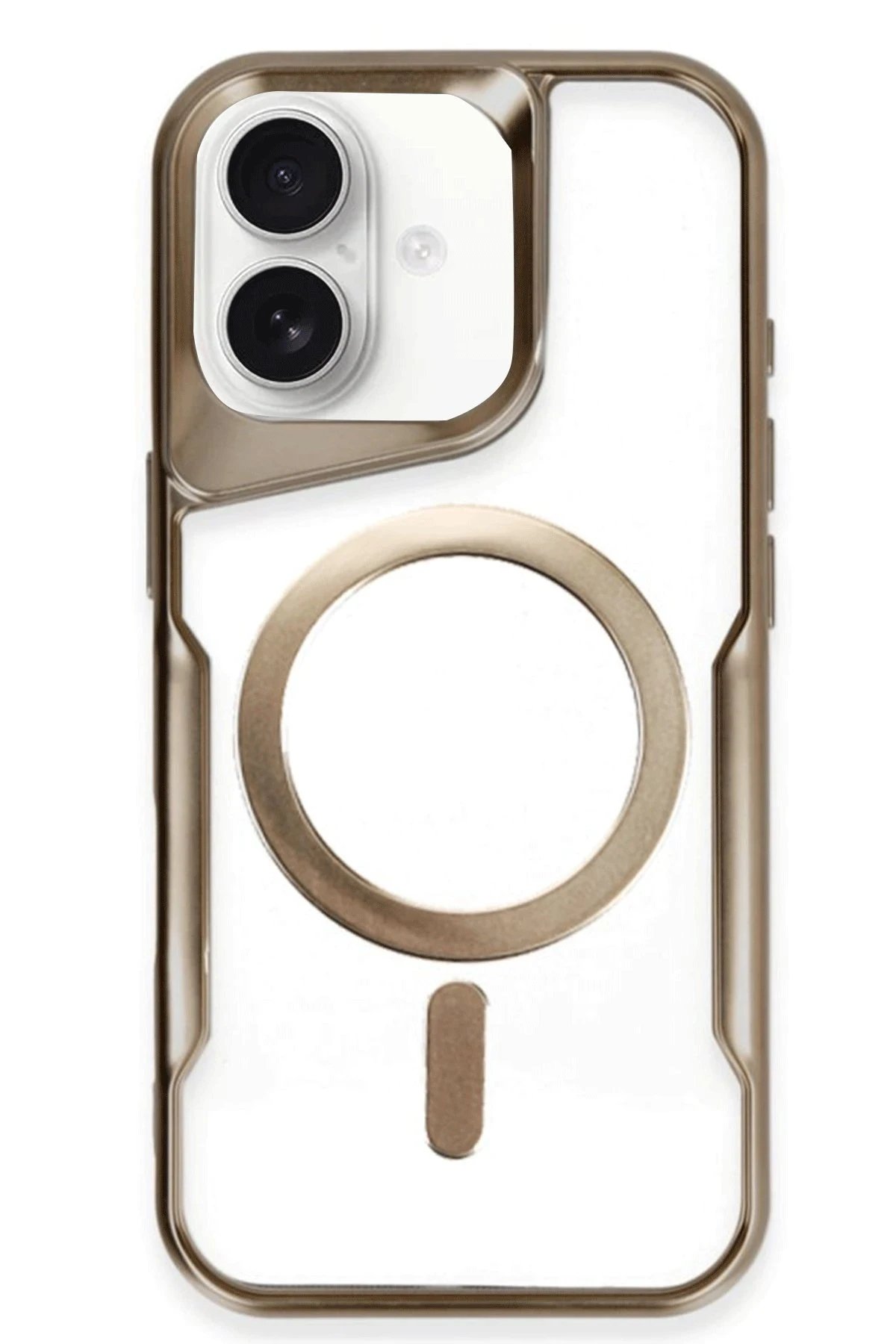 iPhone 16 Plus Kılıf Boyi Magsafe Silikon Kapak - Kahverengi-(5796)