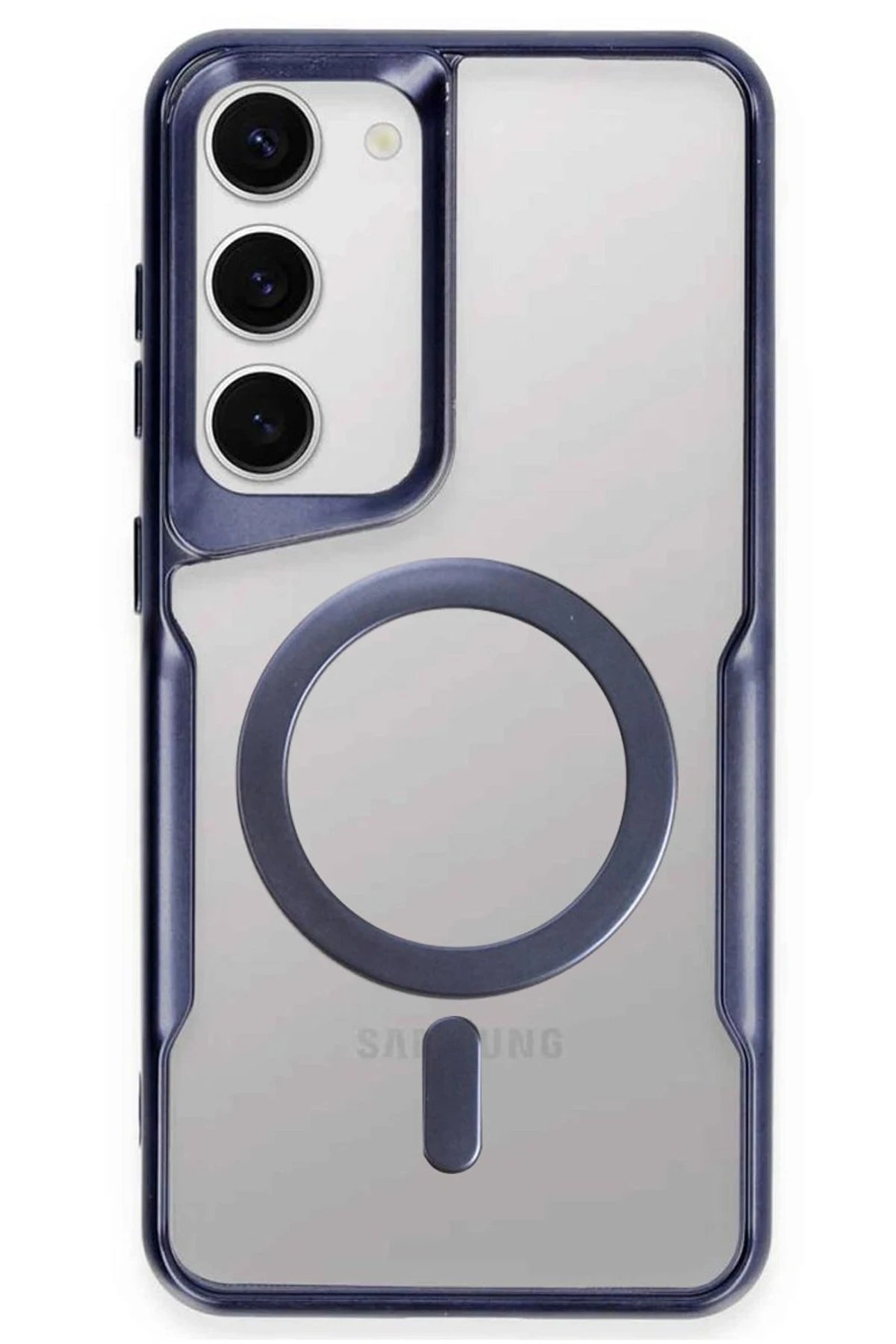 Samsung Galaxy S23 Kılıf Boyi Magsafe Silikon Kapak - Lacivert-(5796)