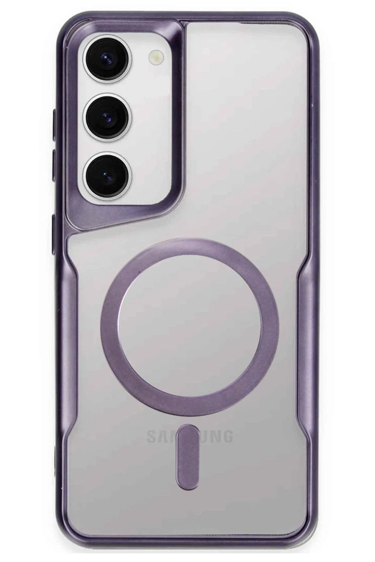 Samsung Galaxy S23 Kılıf Boyi Magsafe Silikon Kapak - Derin Mor-(5796)