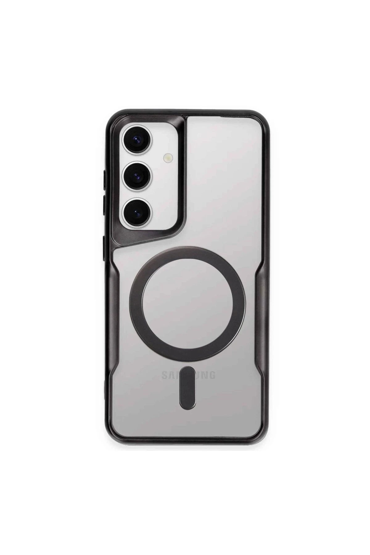 Samsung Galaxy S24 Kılıf Boyi Magsafe Silikon Kapak - Siyah-(5796)