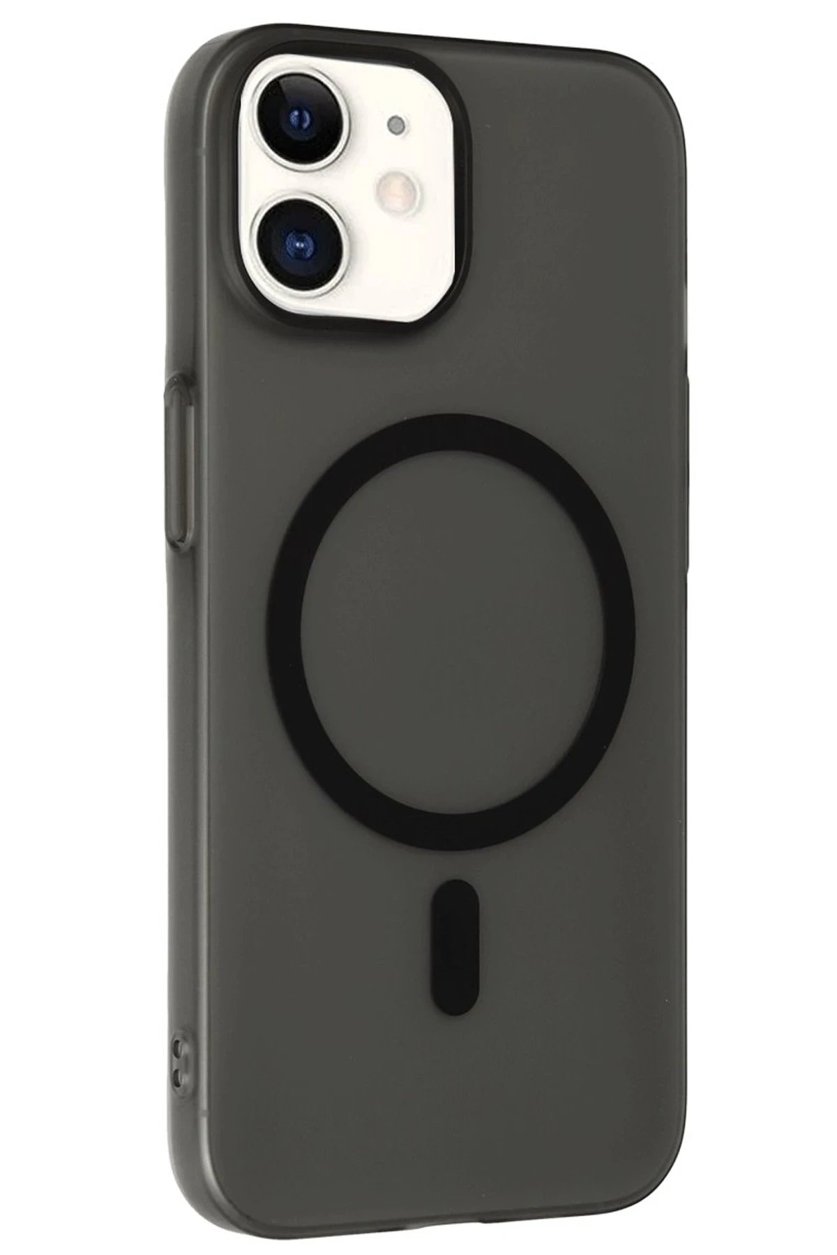 iPhone 12 Tuna PC Slim Magsafe Kapak - Siyah-(5796)