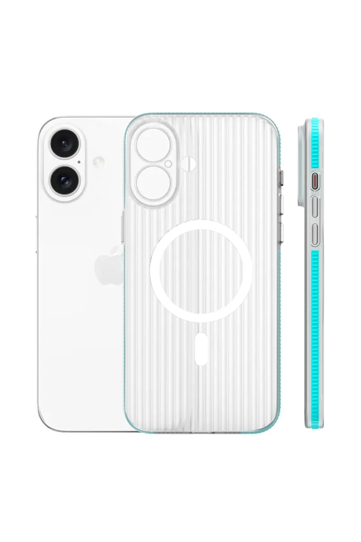 iPhone 16 Line Magsafe Kapak - Mavi-(5796)