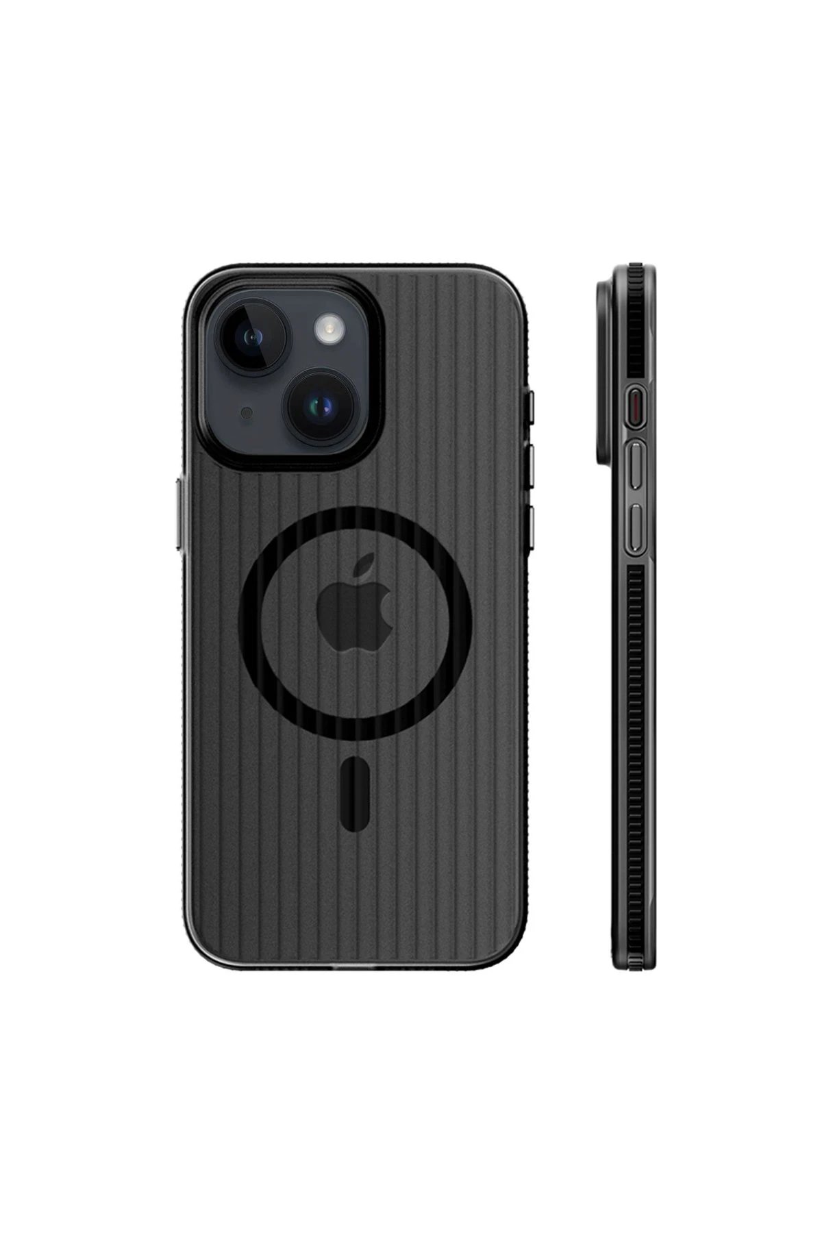 iPhone 15 Line Magsafe Kapak - Siyah-(5796)