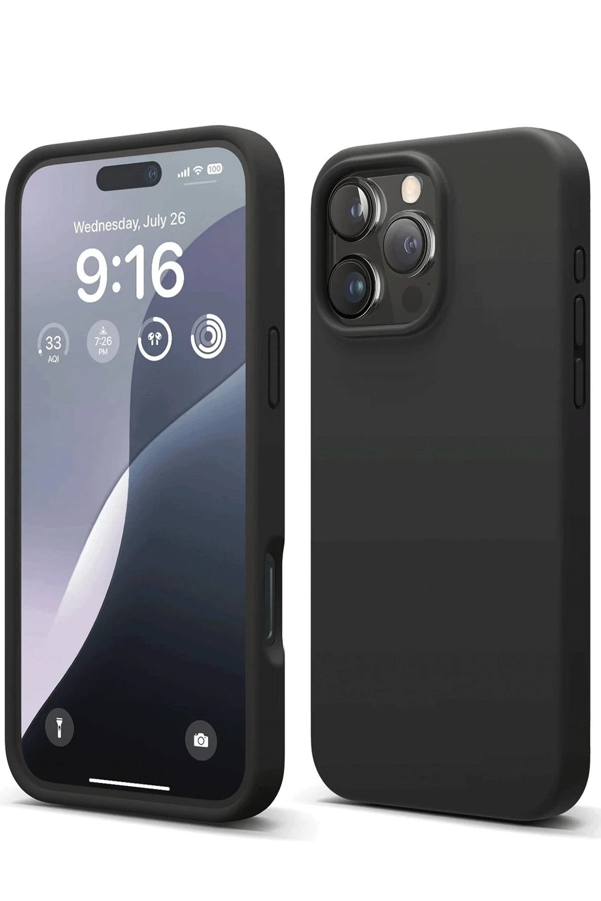 iPhone 16 Pro Kılıf First Silikon - Siyah-(5796)