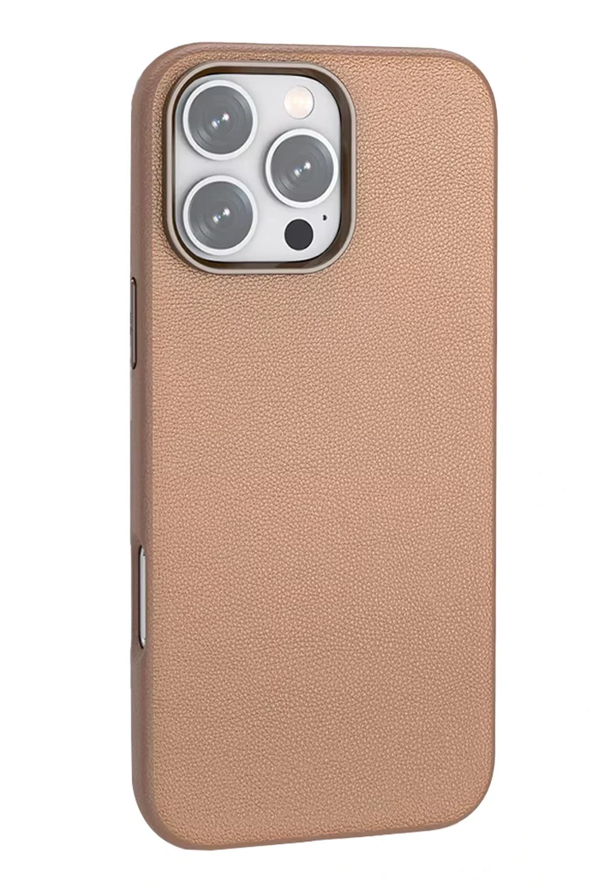 iPhone 16 Pro Max Wonder Deri Magsafe Kapak - Bronz-(5796)