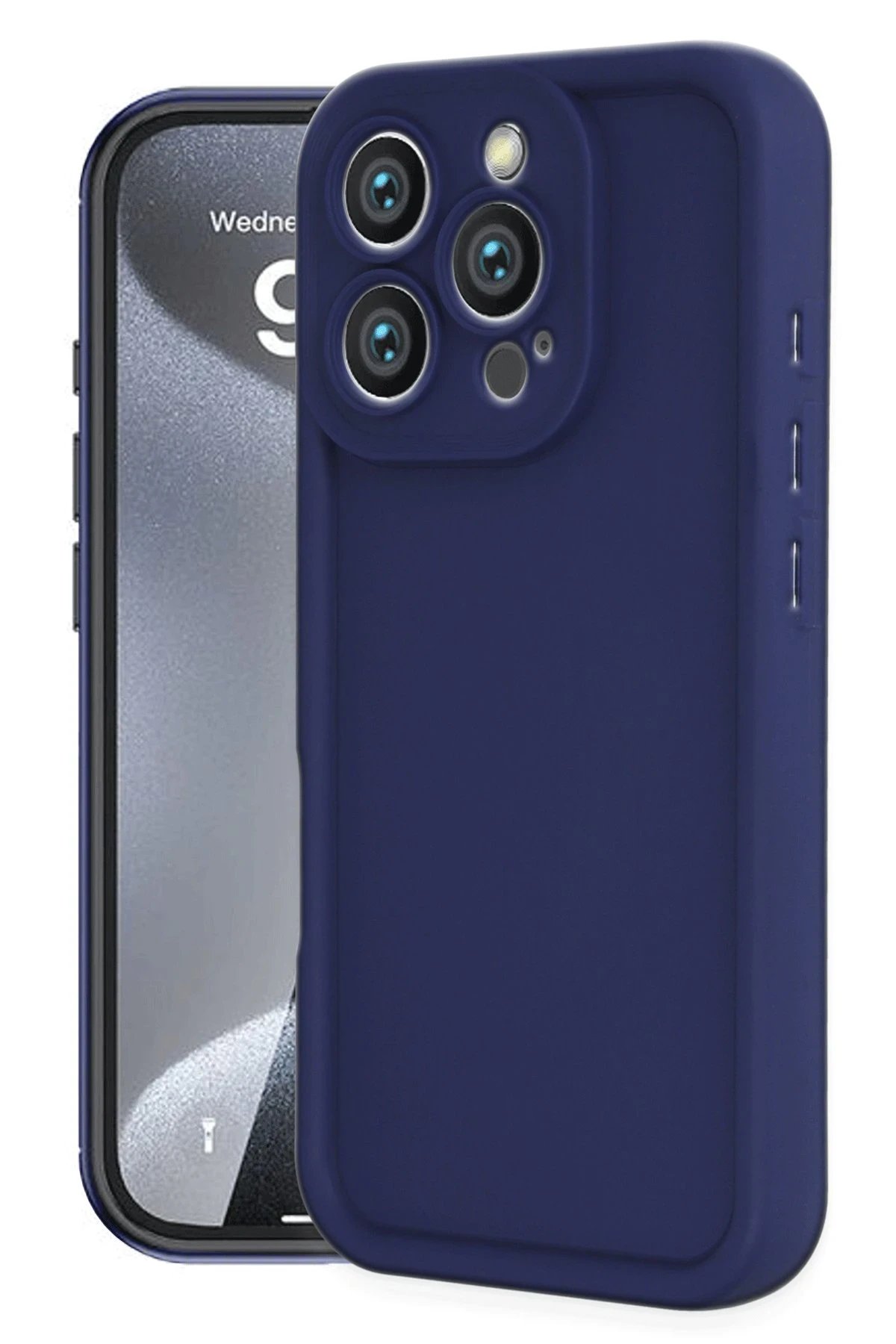 iPhone 16 Pro Kılıf Viera Silikon - Lacivert-(5796)