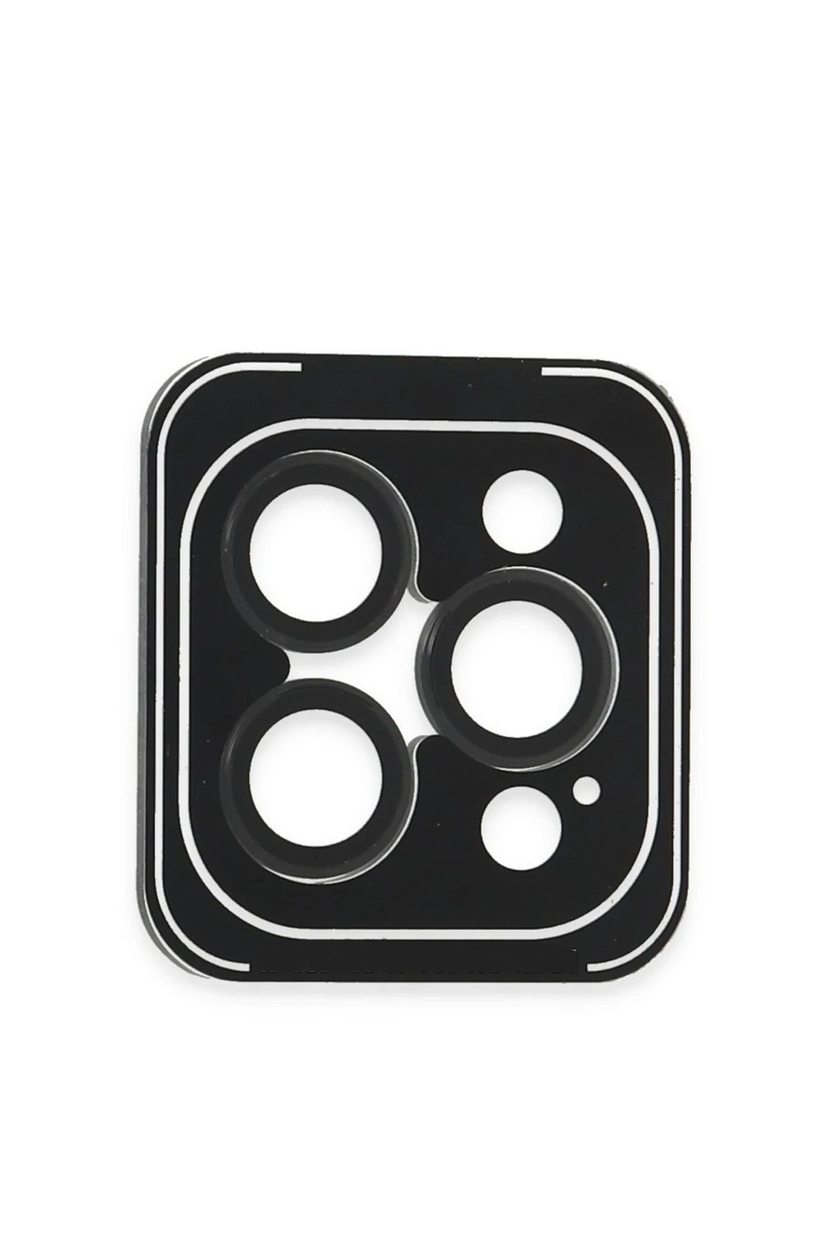 iPhone 16 Pro Max PVD Metal Kamera Lens - Siyah-(5796)