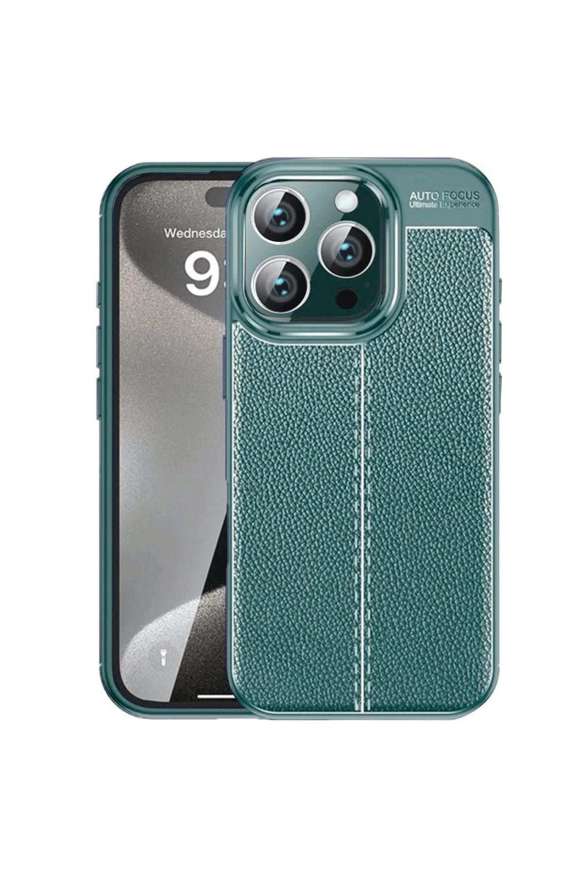 iPhone 16 Pro Kılıf Auto Focus Kapak - Koyu Yeşil-(5796)
