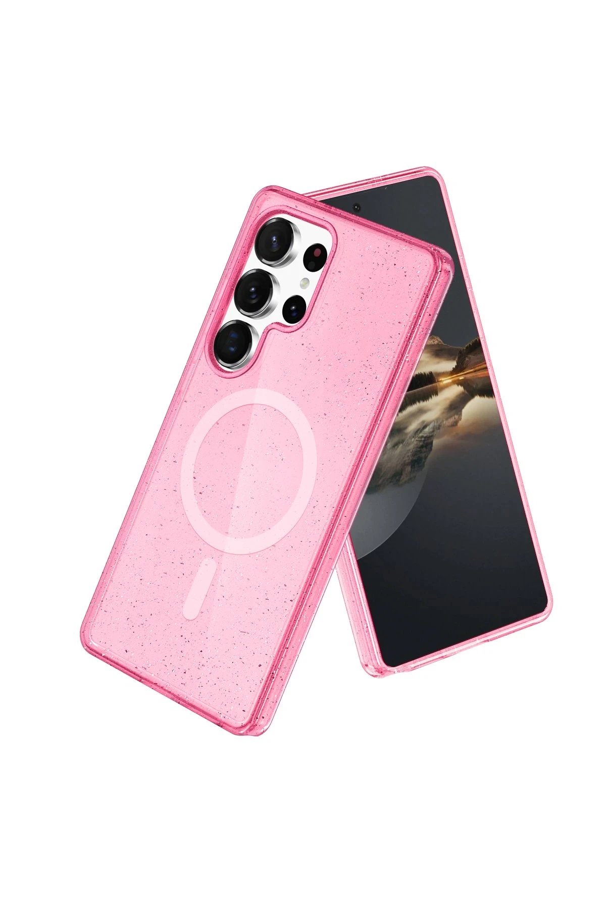 Samsung Galaxy S24 Ultra Kılıf Glow Magsafe Kapak - Pembe-(5796)