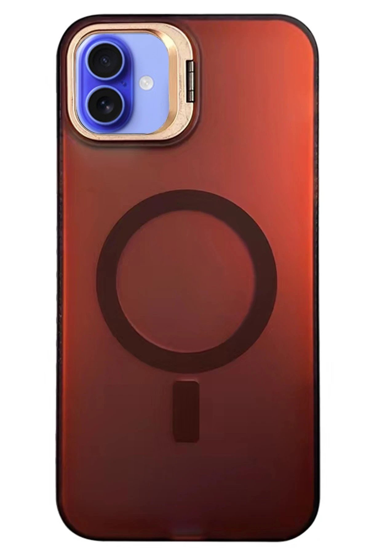 iPhone 16 Plus Kılıf Primera Magsafe Standlı Kapak - Bordo-(5796)