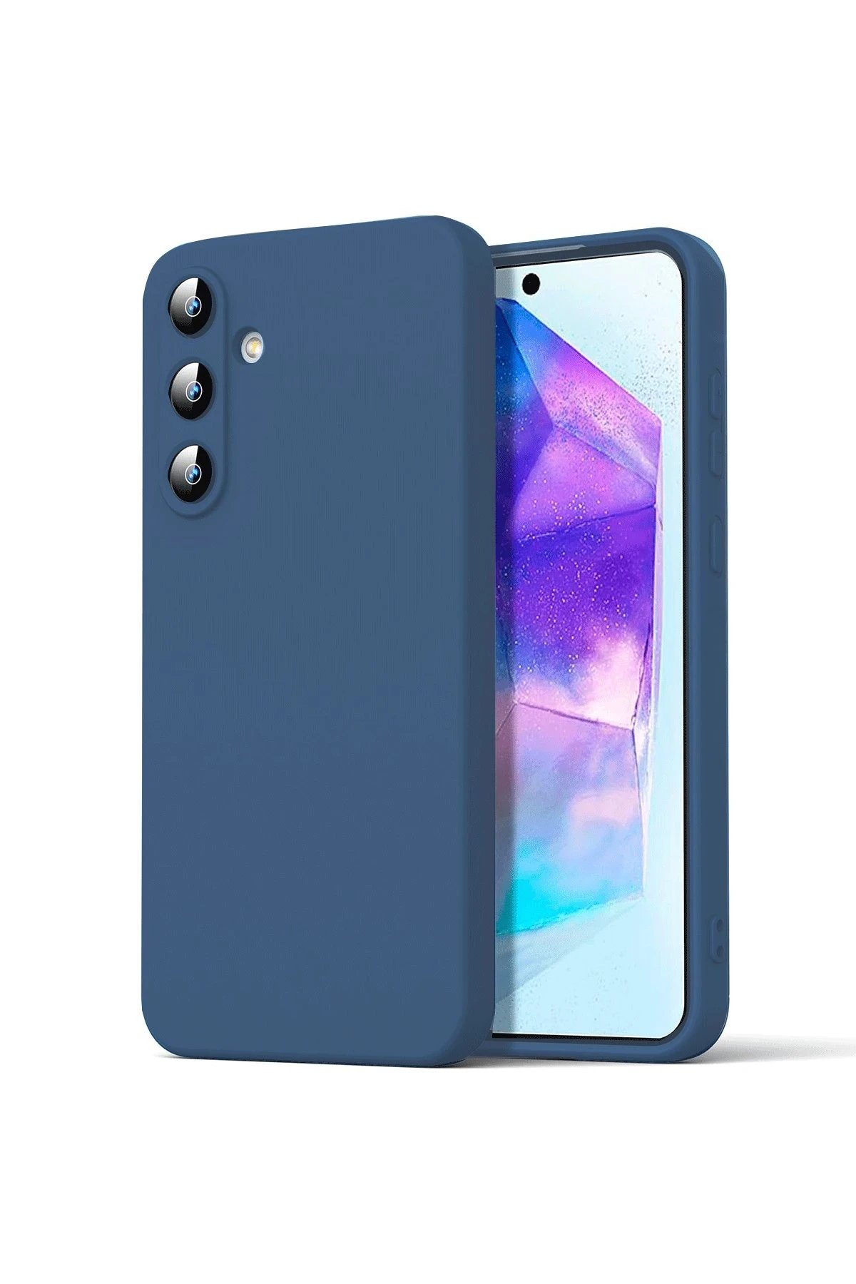 Samsung Galaxy A16 5G Kılıf Nano içi Kadife Silikon - Lacivert-(5796)