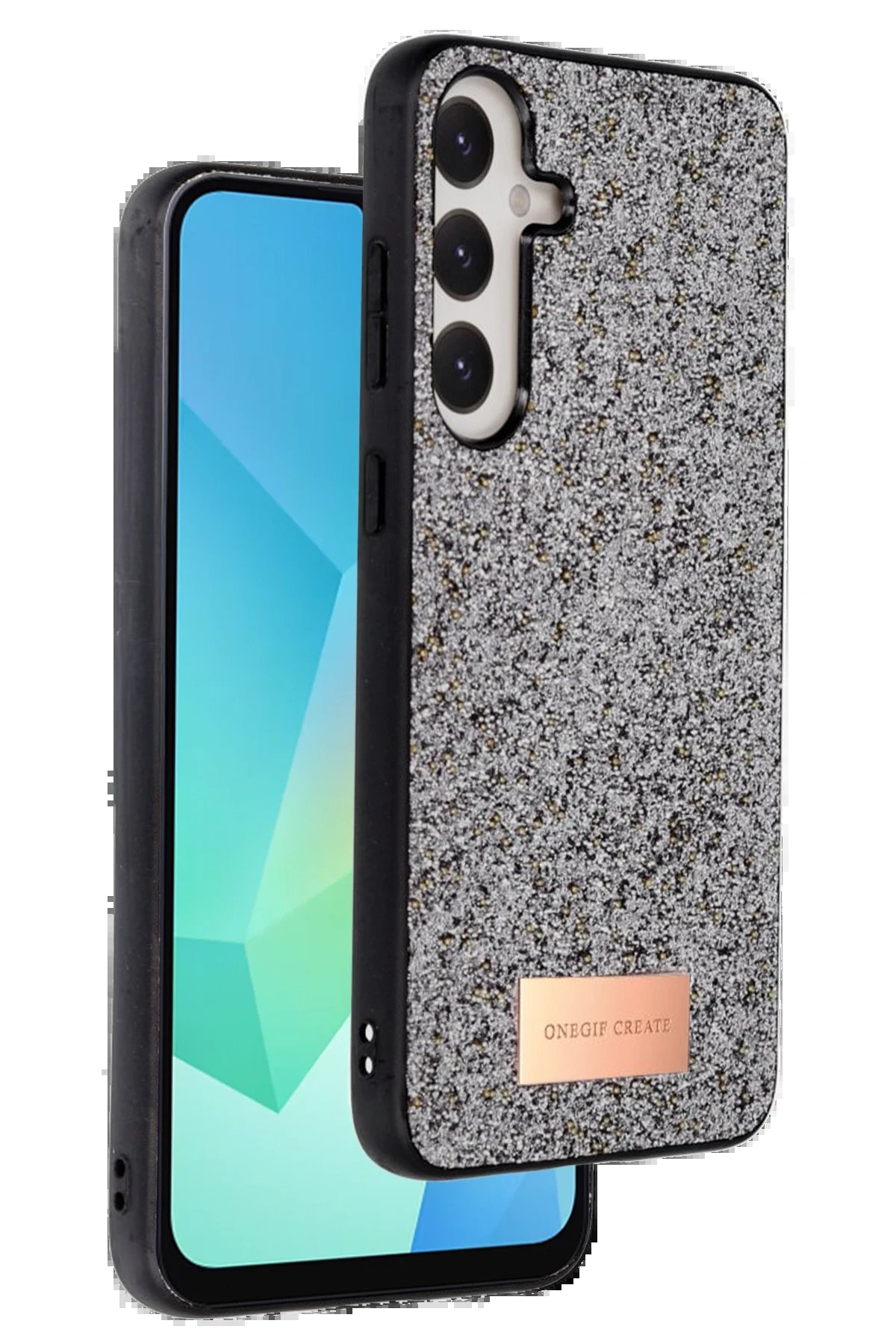 Samsung Galaxy A16 5G Bright Simli Kapak - Gümüş-(5796)