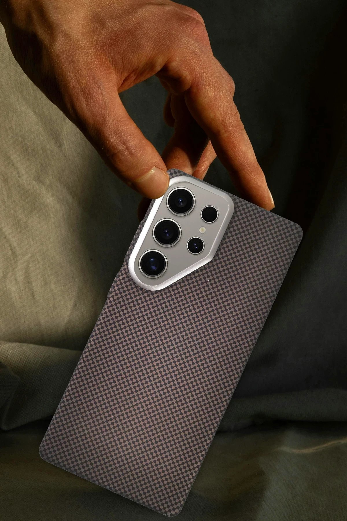 Samsung Galaxy S24 Ultra Besa Magsafe Kapak - Krem-(5796)