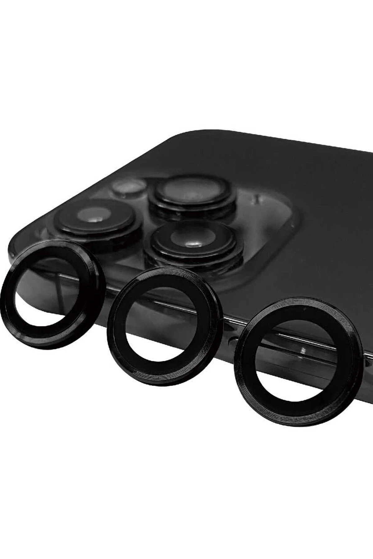 iPhone 14 Pro Max Raze Metal Kamera Lens - Siyah-(5796)