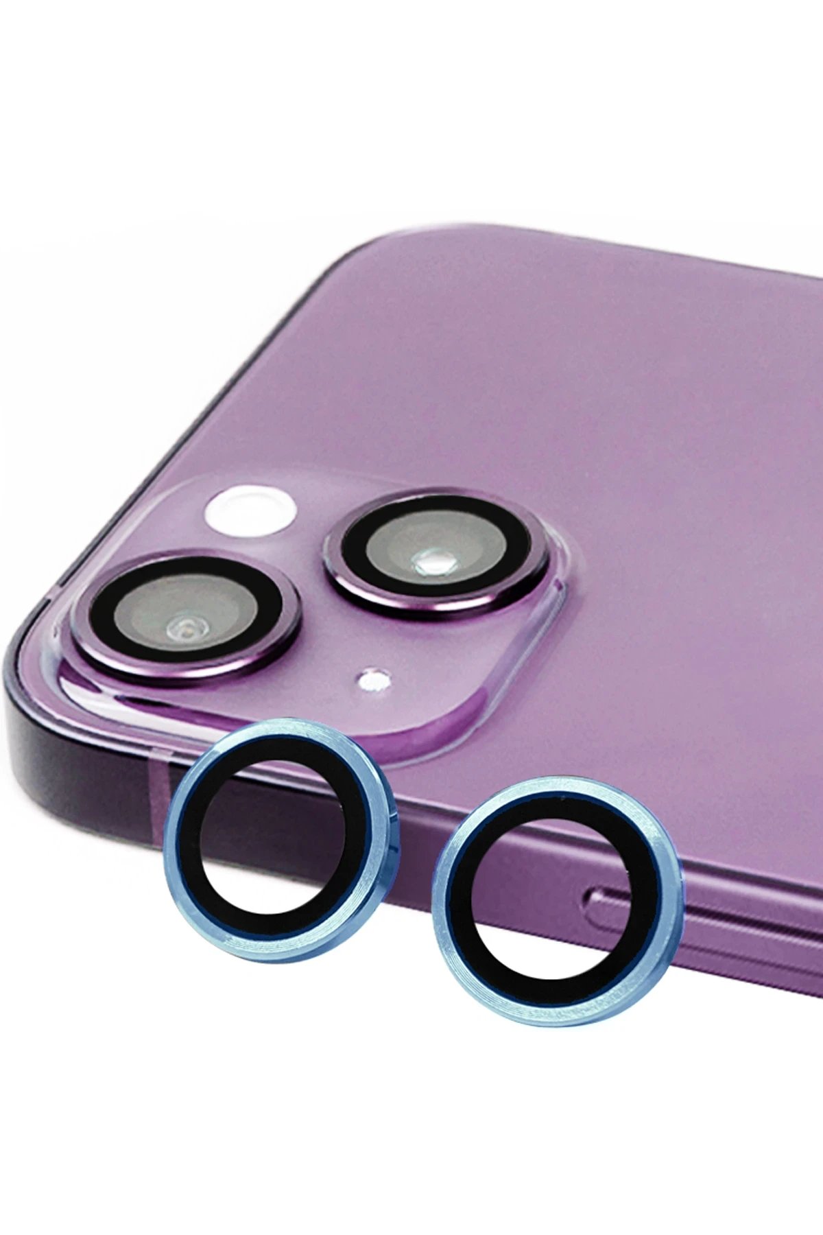iPhone 15 Raze Metal Kamera Lens - Mavi-(5796)