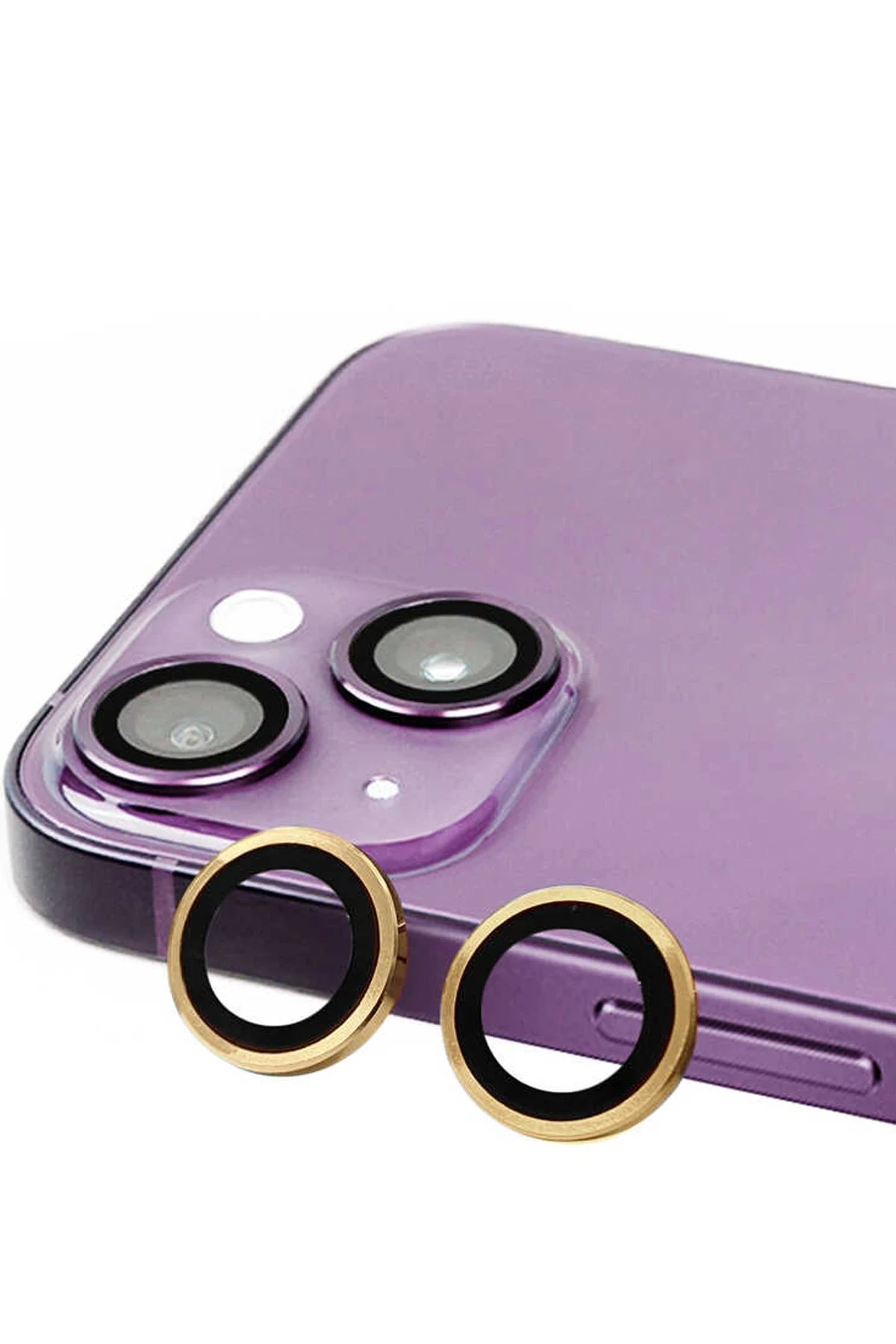 iPhone 15 Raze Metal Kamera Lens - Sarı-(5796)