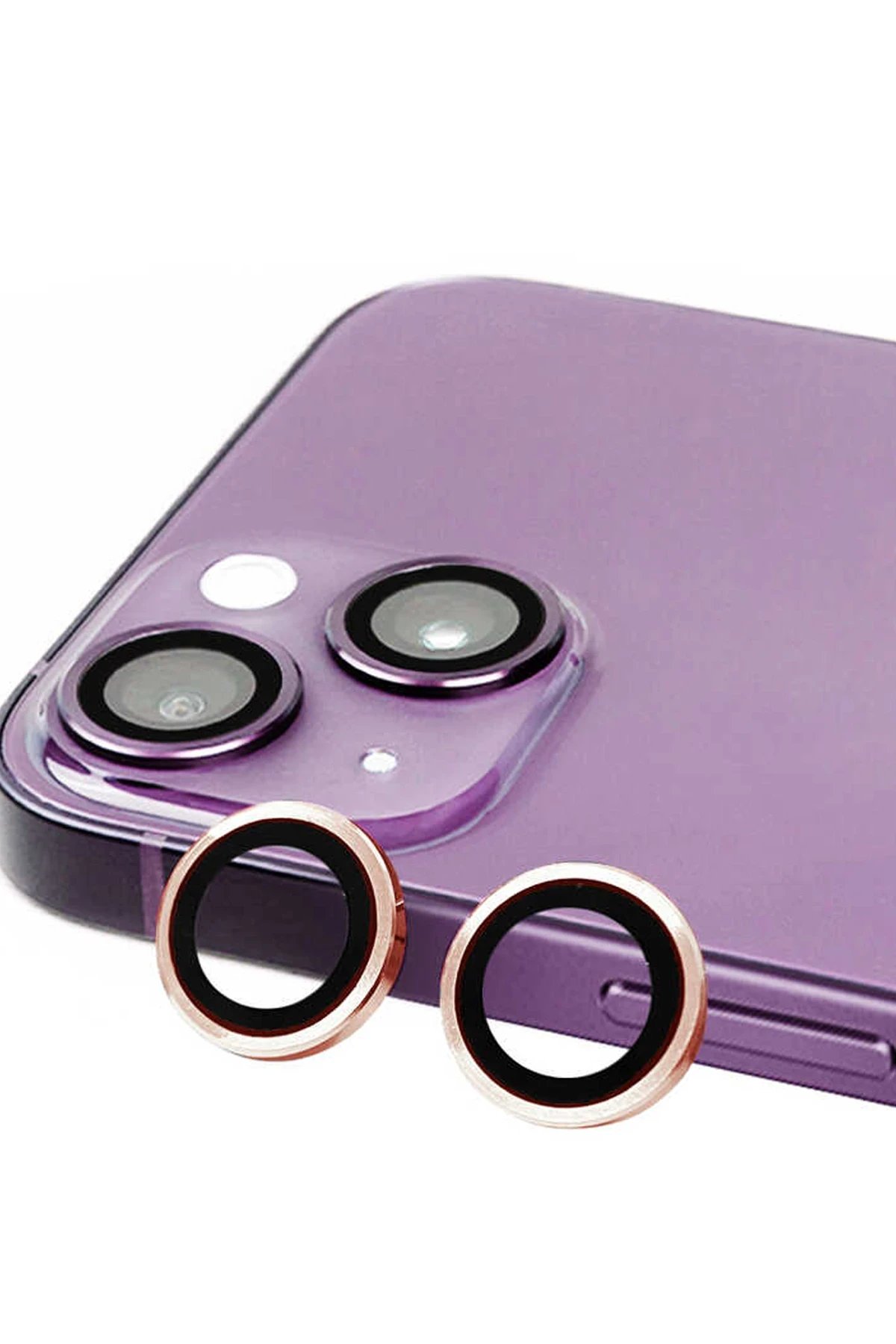 iPhone 15 Plus Raze Metal Kamera Lens - Pembe-(5796)