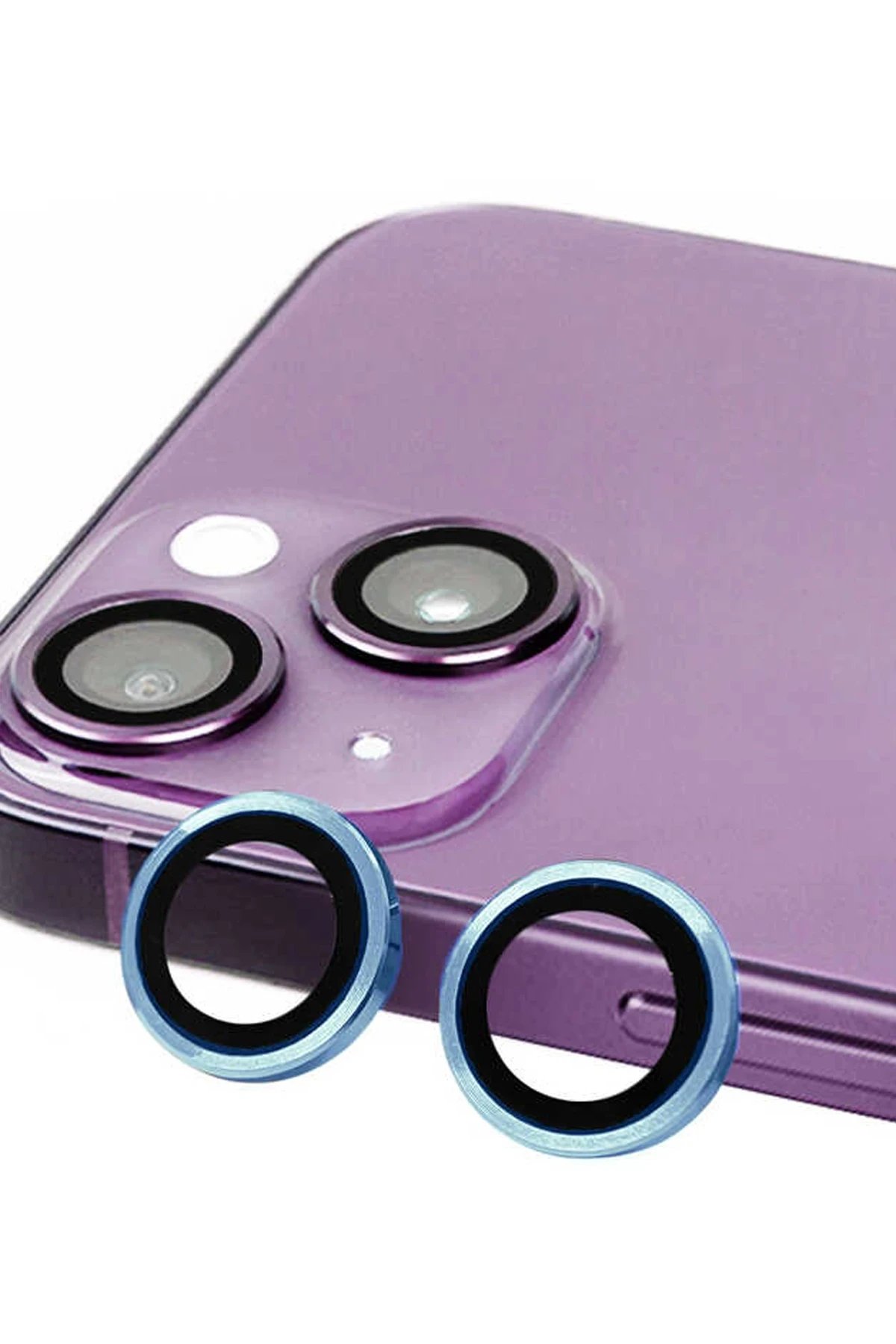 iPhone 14 Raze Metal Kamera Lens - Mavi-(5796)