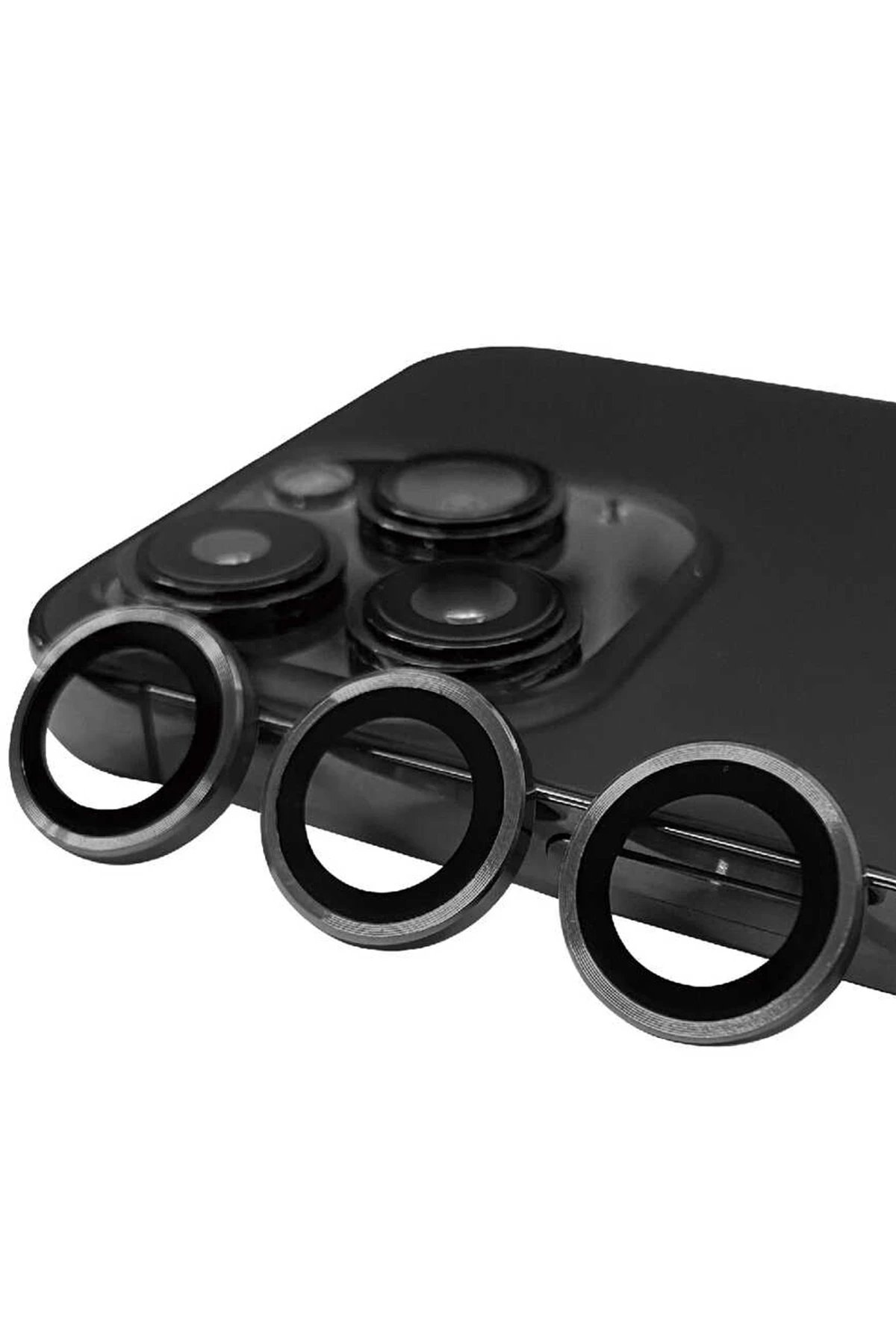 iPhone 13 Pro Raze Metal Kamera Lens - Gri-(5796)