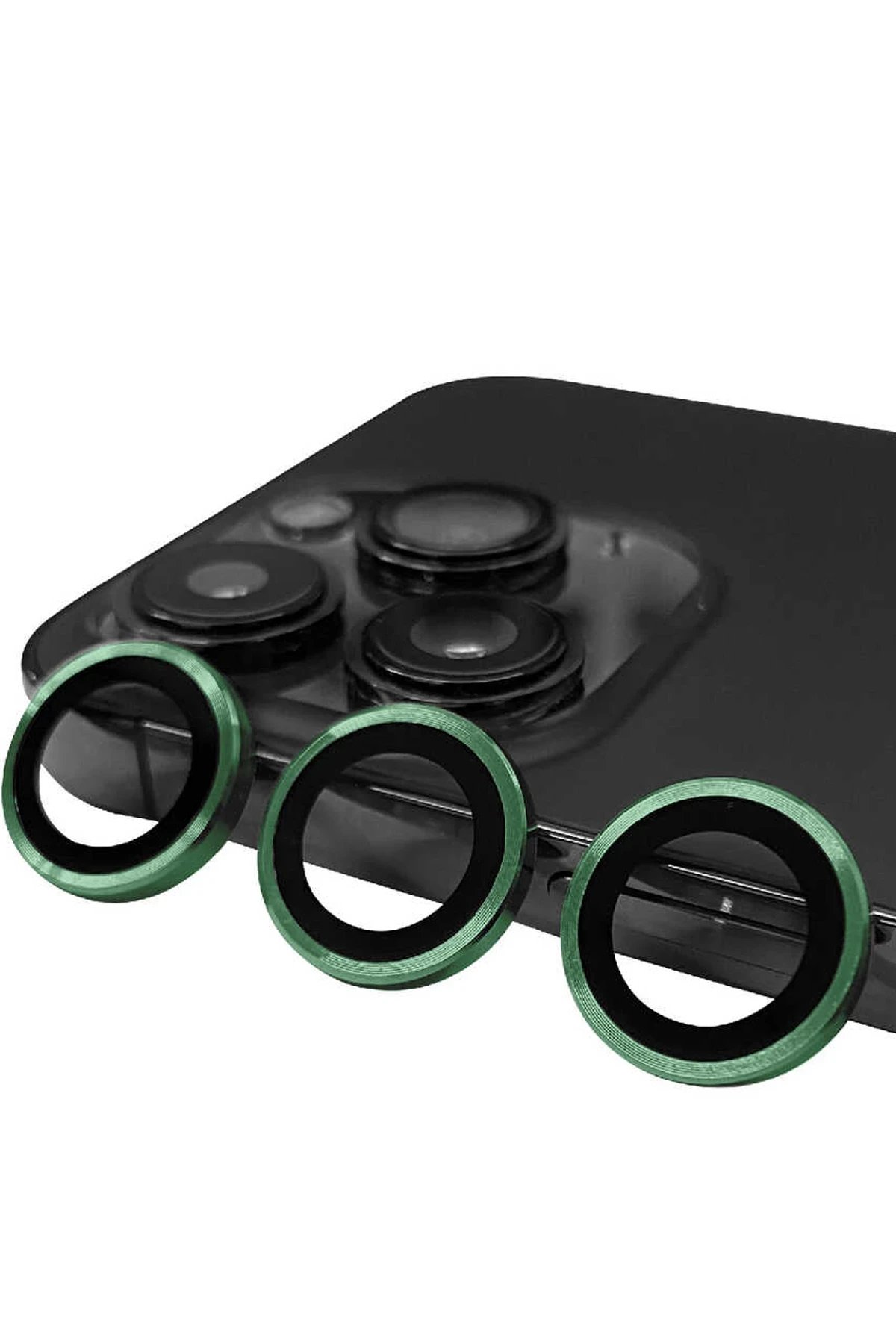 iPhone 13 Pro Max Raze Metal Kamera Lens - Yeşil-(5796)