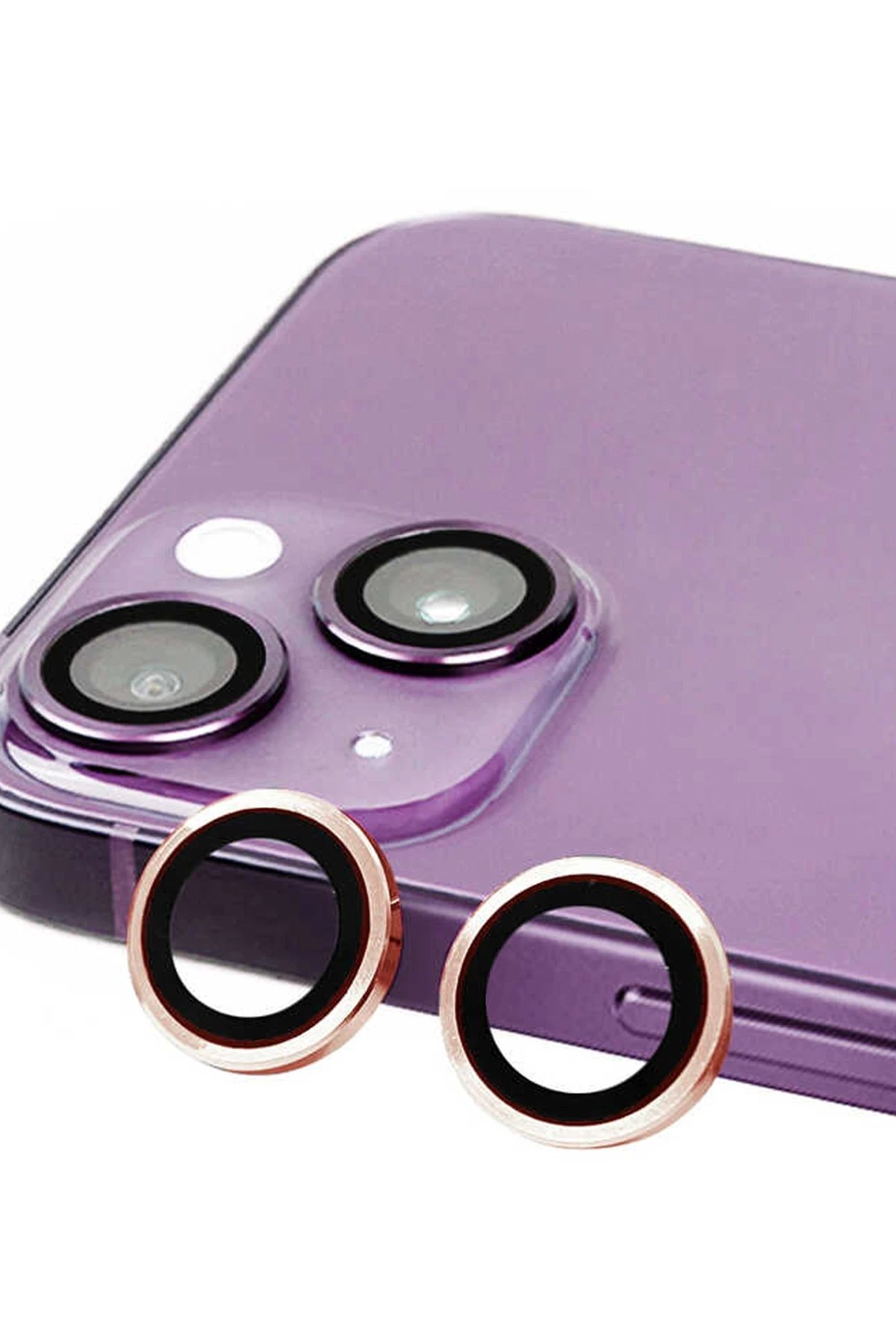 iPhone 13 Mini Raze Metal Kamera Lens - Pembe-(5796)