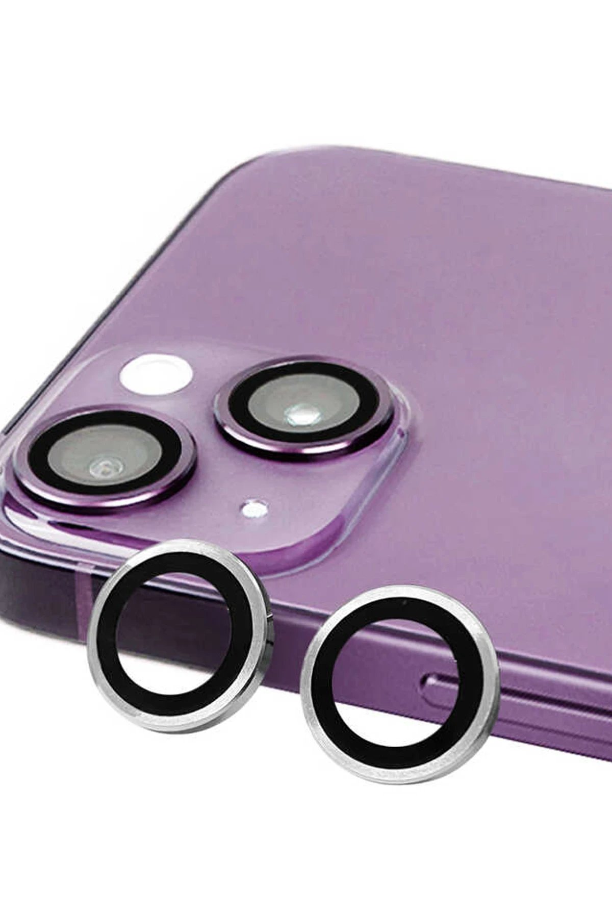 iPhone 13 Raze Metal Kamera Lens - Gümüş-(5796)