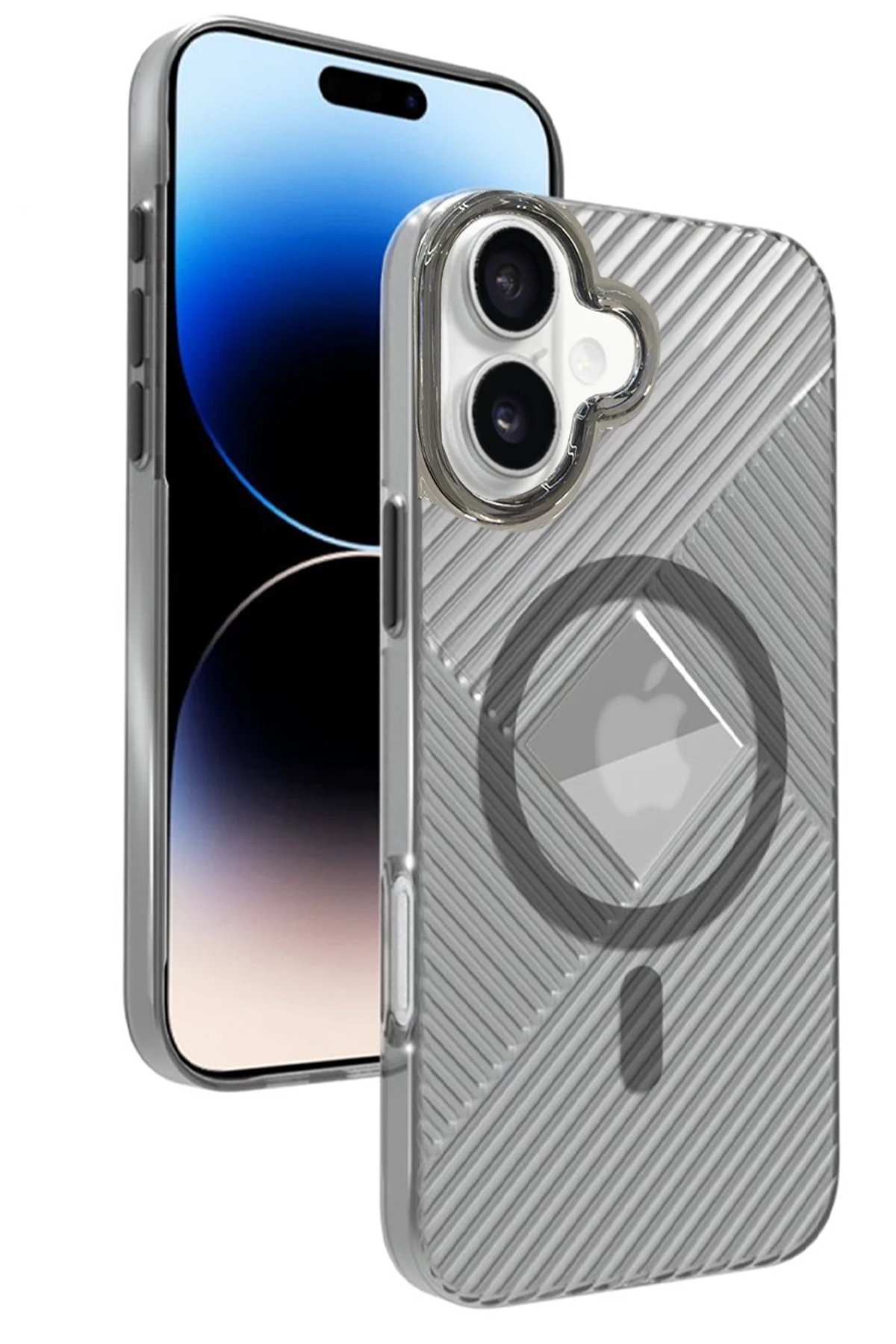 iPhone 16 Stella PC Sert Magsafe Kılıf - Siyah-(5796)