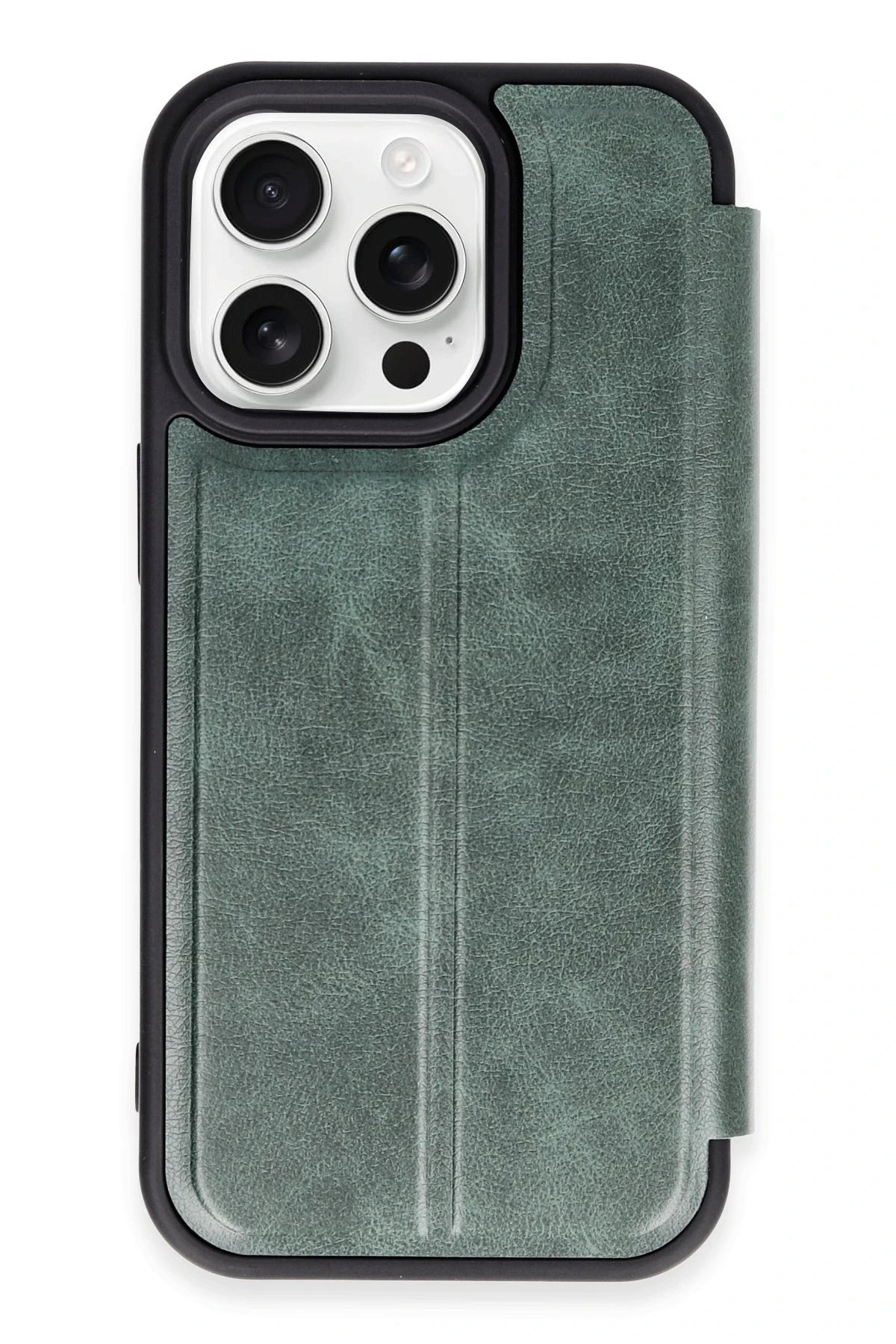 iPhone 14 Pro Kılıf Flip Cover - Koyu Yeşil-(5796)